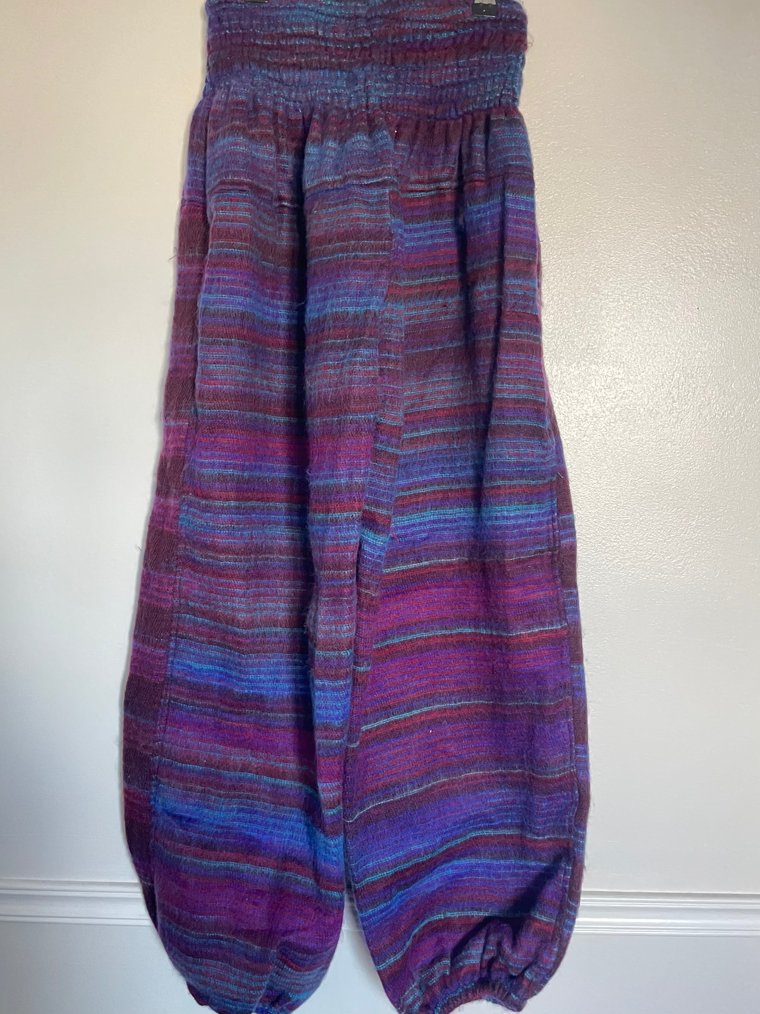 Snuggly Blue/Purple Stripe Cashmelon Trousers, 23-39” Waist