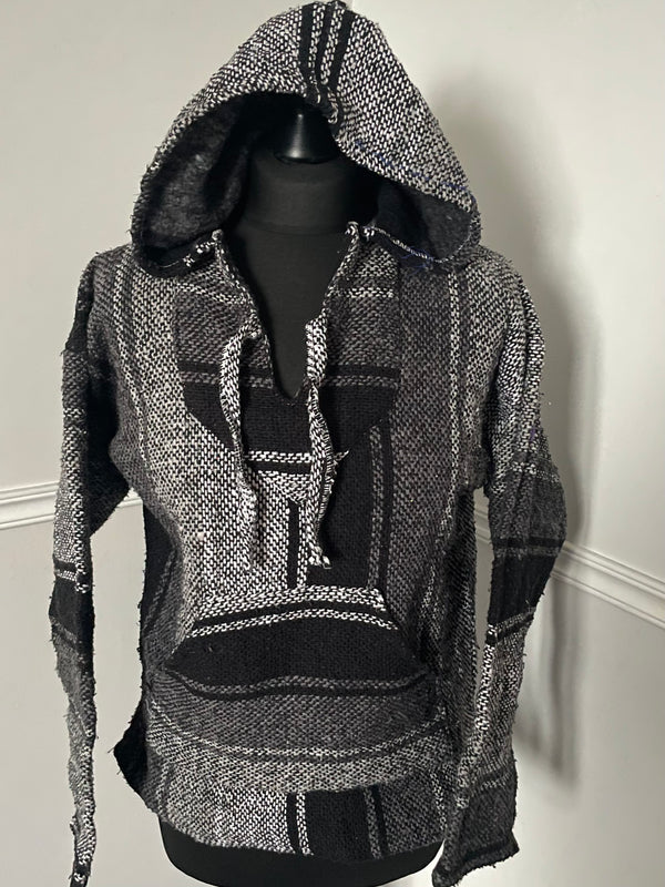 Grey/Black Baja Hoodie, M
