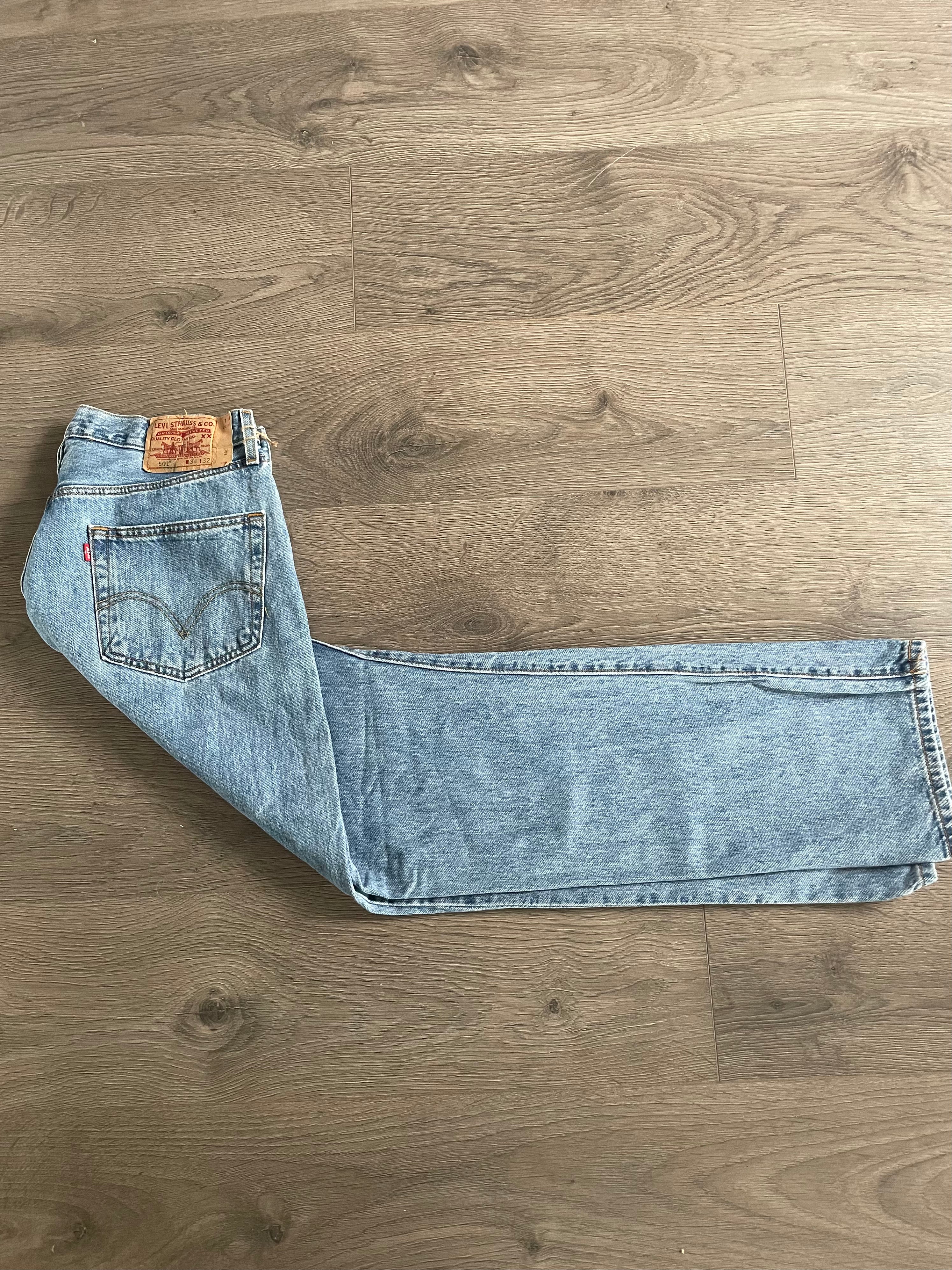 Vintage Levi's 501, Blue, Label - W34, L32, Actual Size - W34, L33