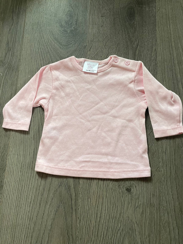 Long sleeved pale pink top (3-6 mths)