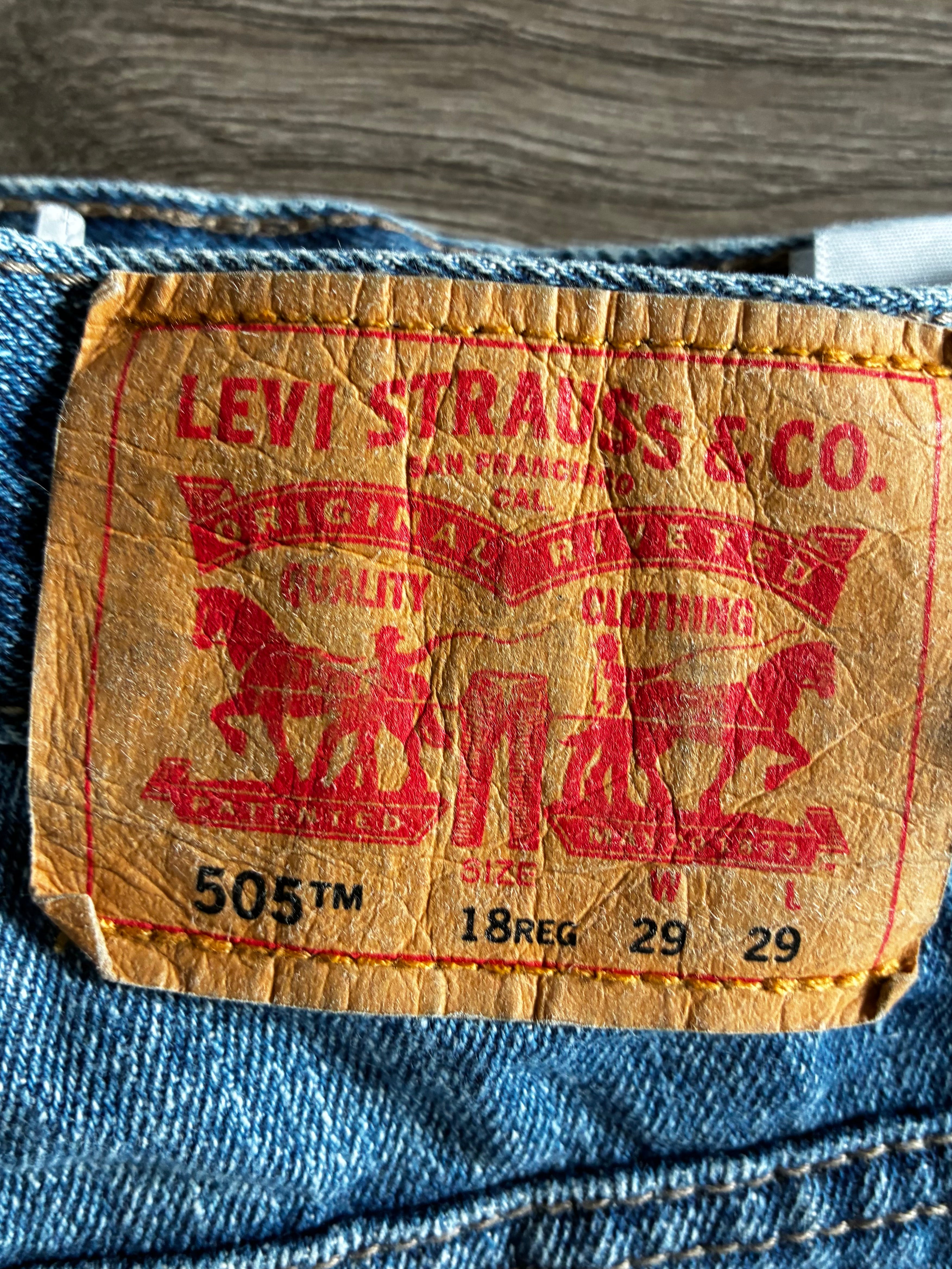 Vintage Levi's 505, Blue, Label - W29, L29, Actual Size - W30, L30