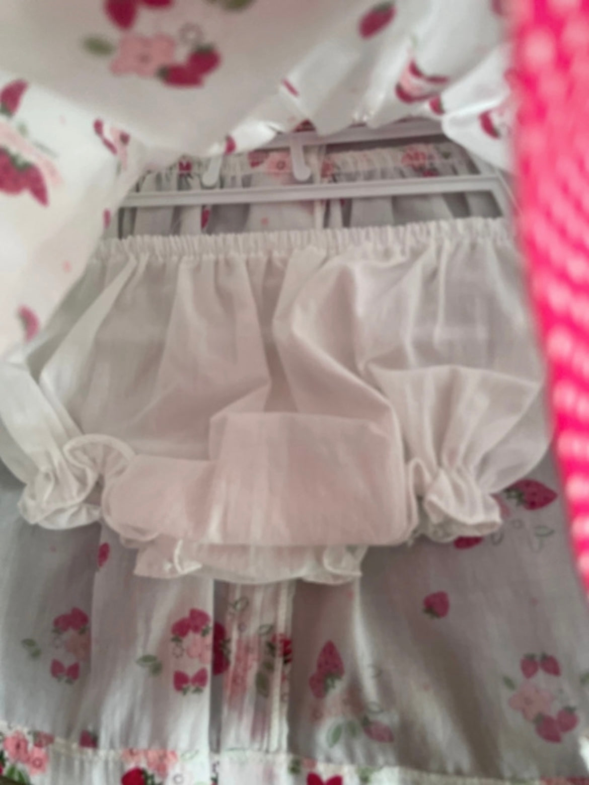 Strawberry Dress with knickers and headband (3-6 mths)