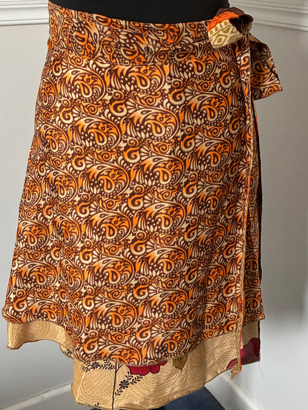 Recycled Reversible Wrap Saree Short Skirt