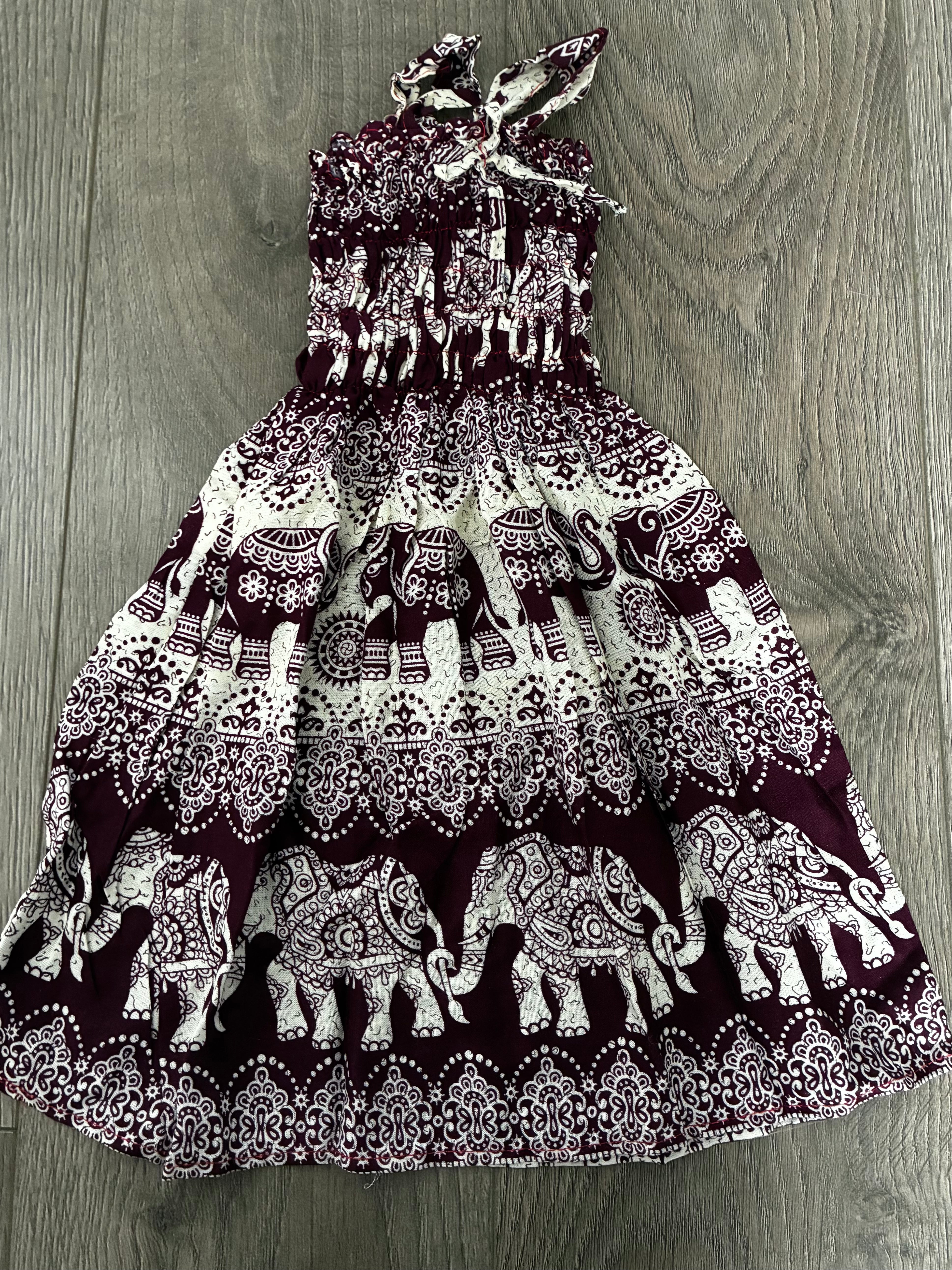 Burgundy Elephant Dress (12-18mths ish)