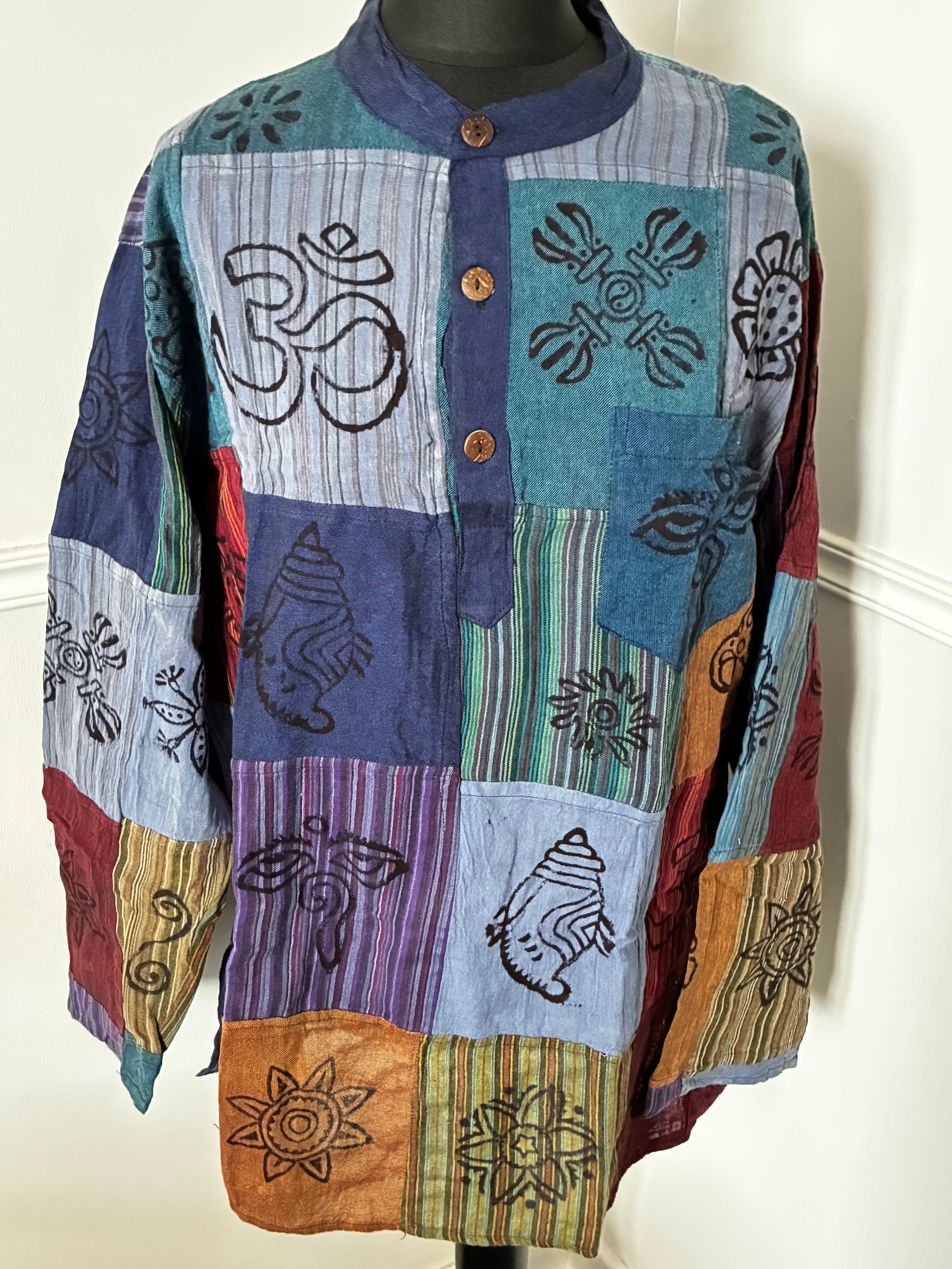 Patchwork Cotton Shirt, XL