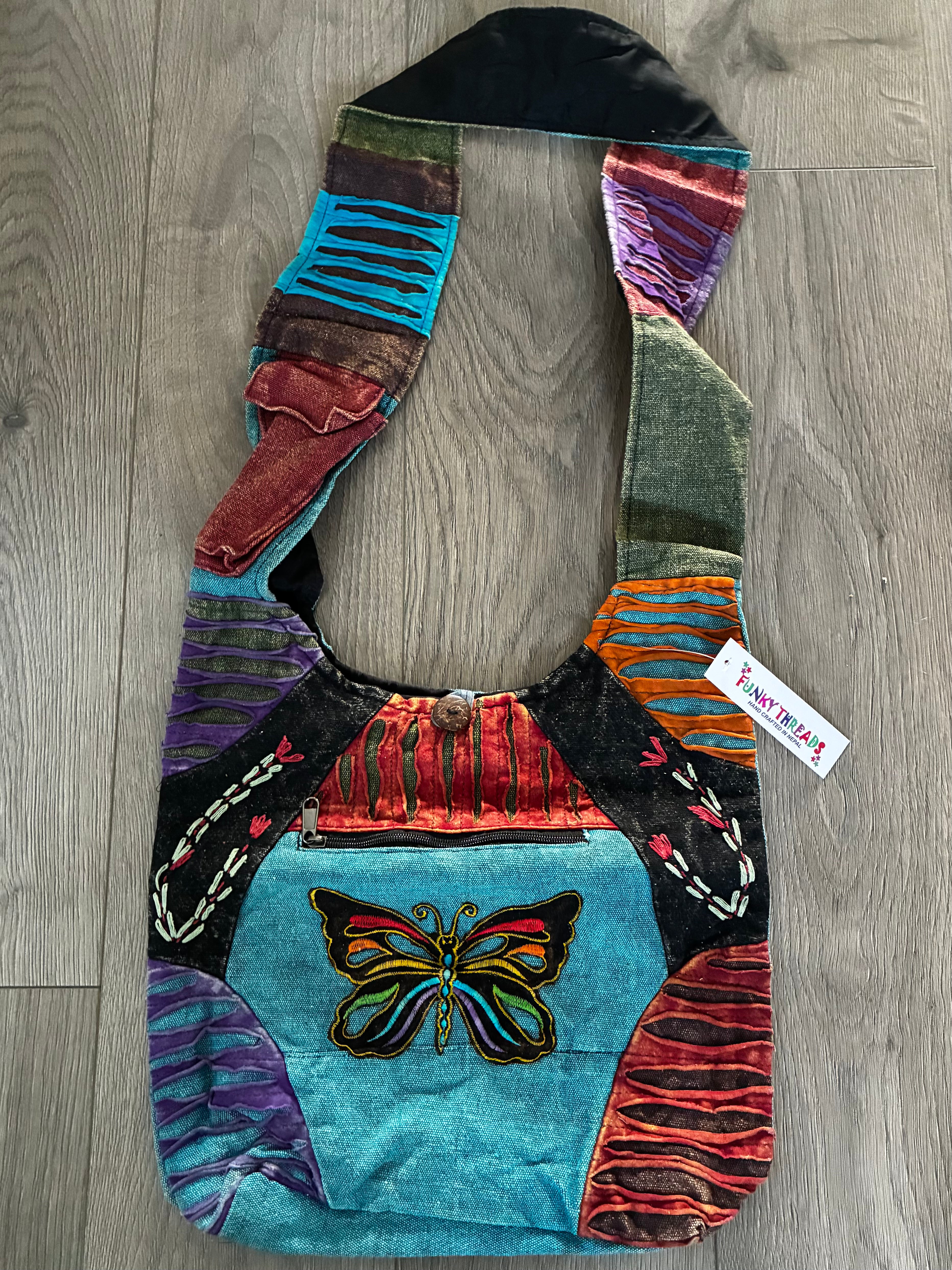 Butterfly Zip Pocket Shoulder Bag