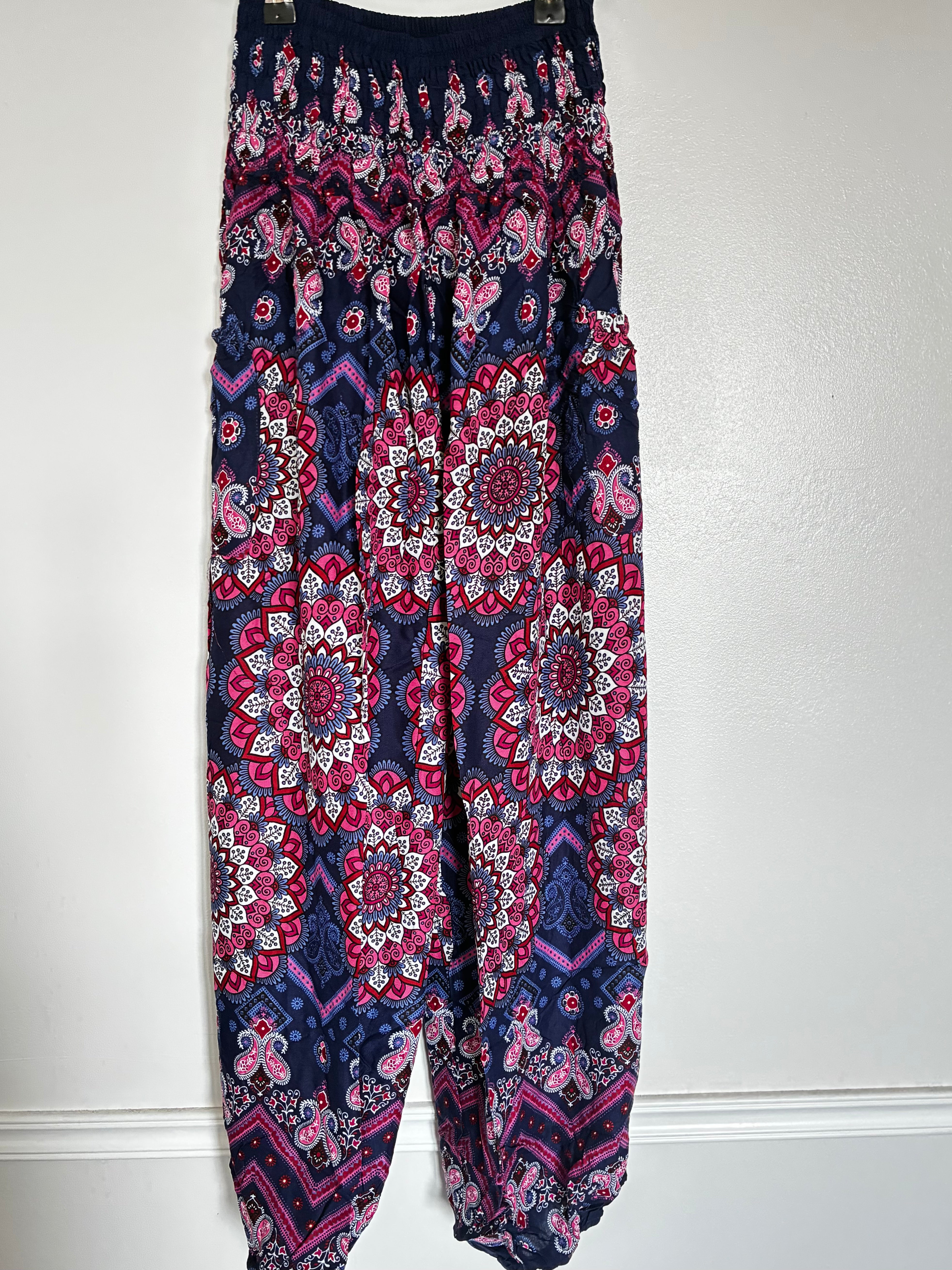 Blue/Pink Flower Harem Trousers