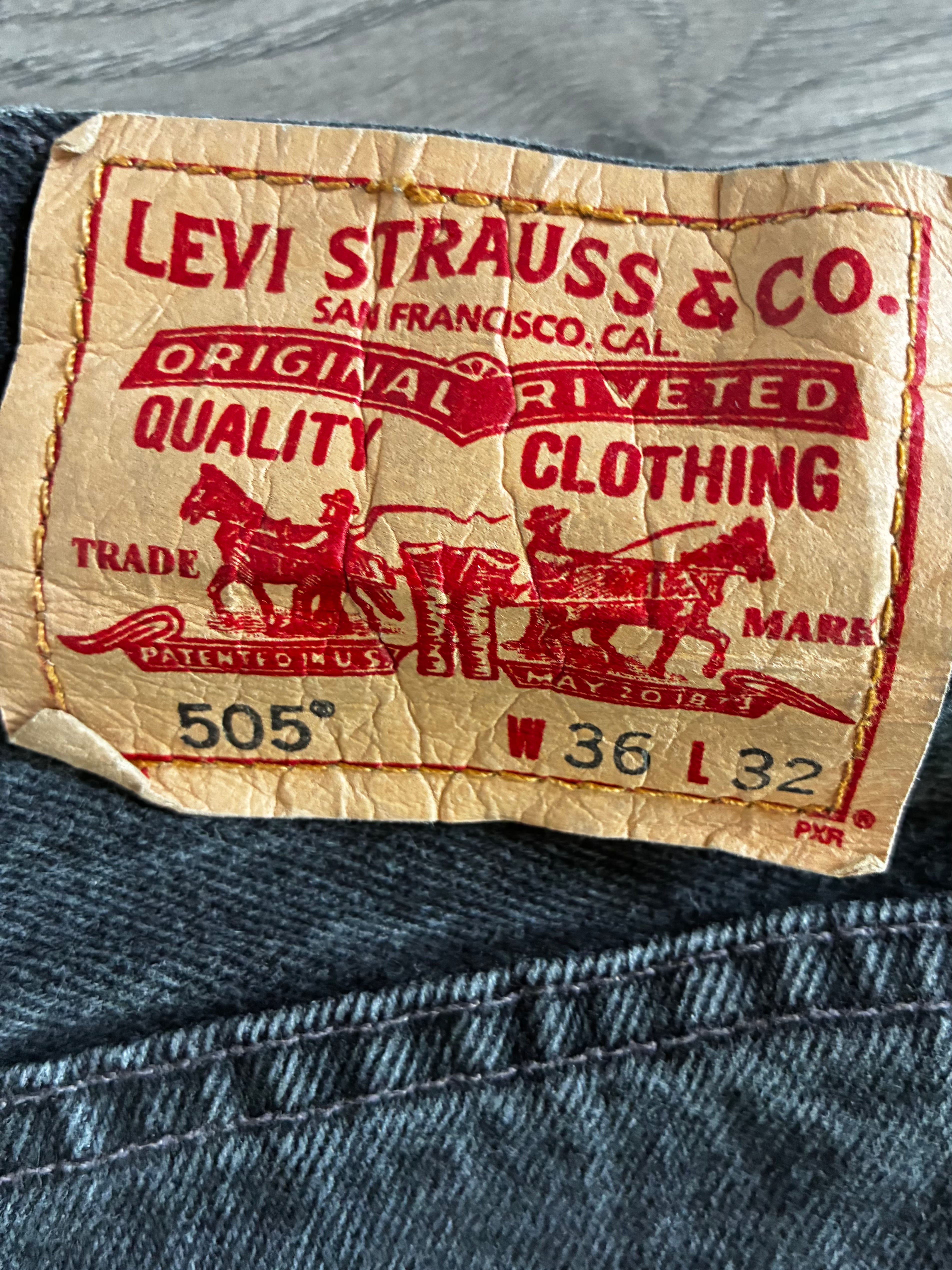 Vintage Levi's 505, Black, W36, L32