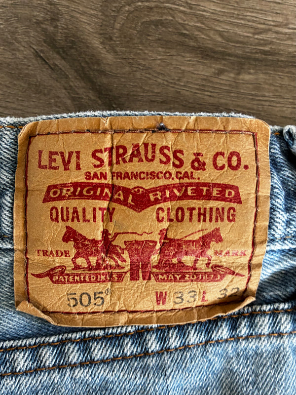 Vintage Levi's 505, Light Blue, Label - W33, L32, Actual Size - W34, L31