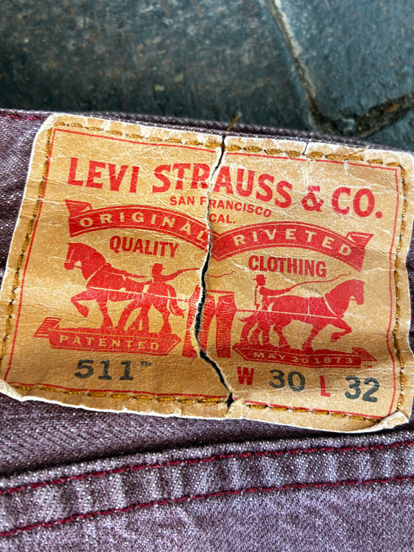 Vintage Levi's 511, Faded Burgundy, W32, L33
