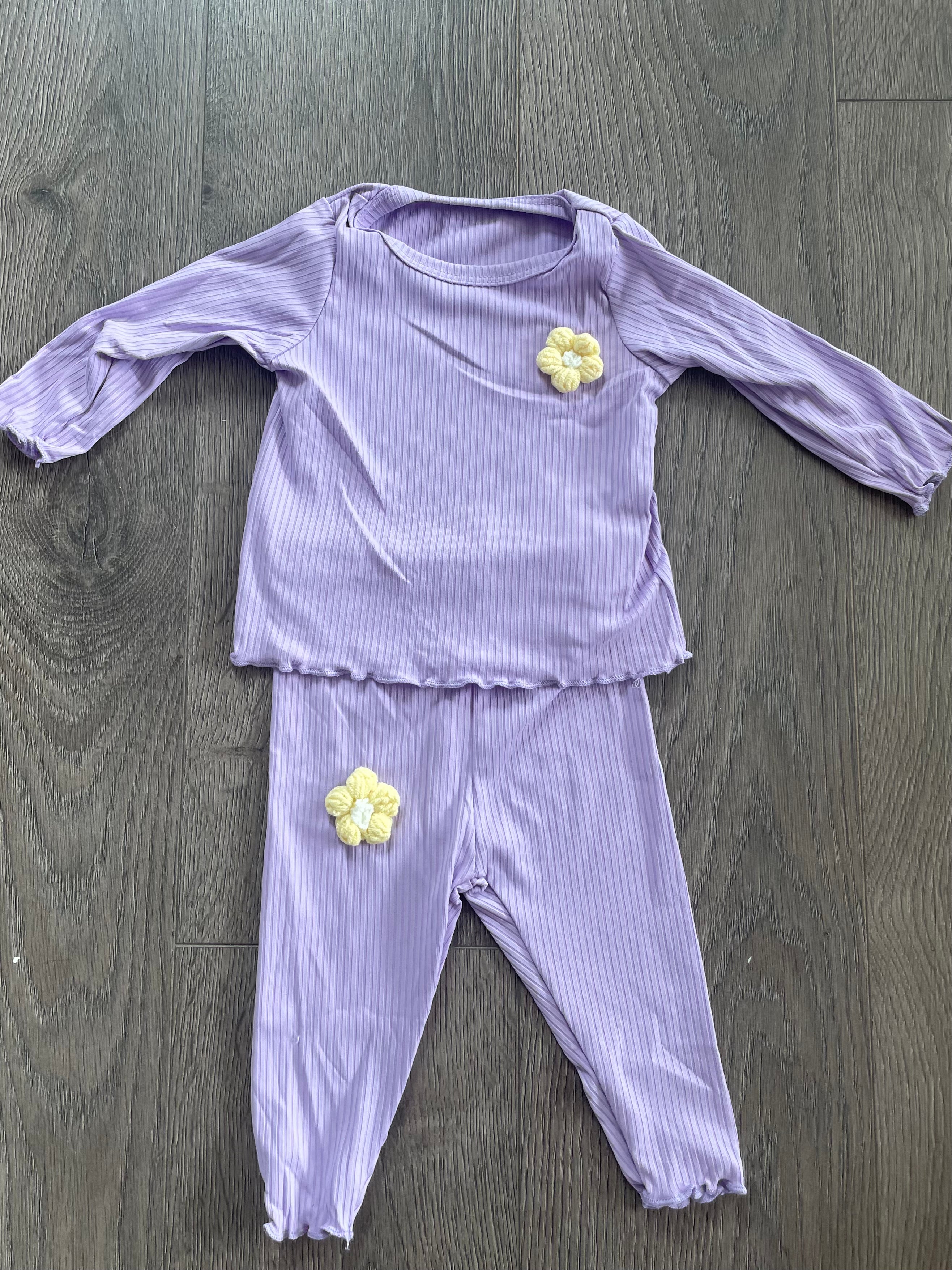 Lilac Ribbed Flower Top and Leggings (2-3yr)