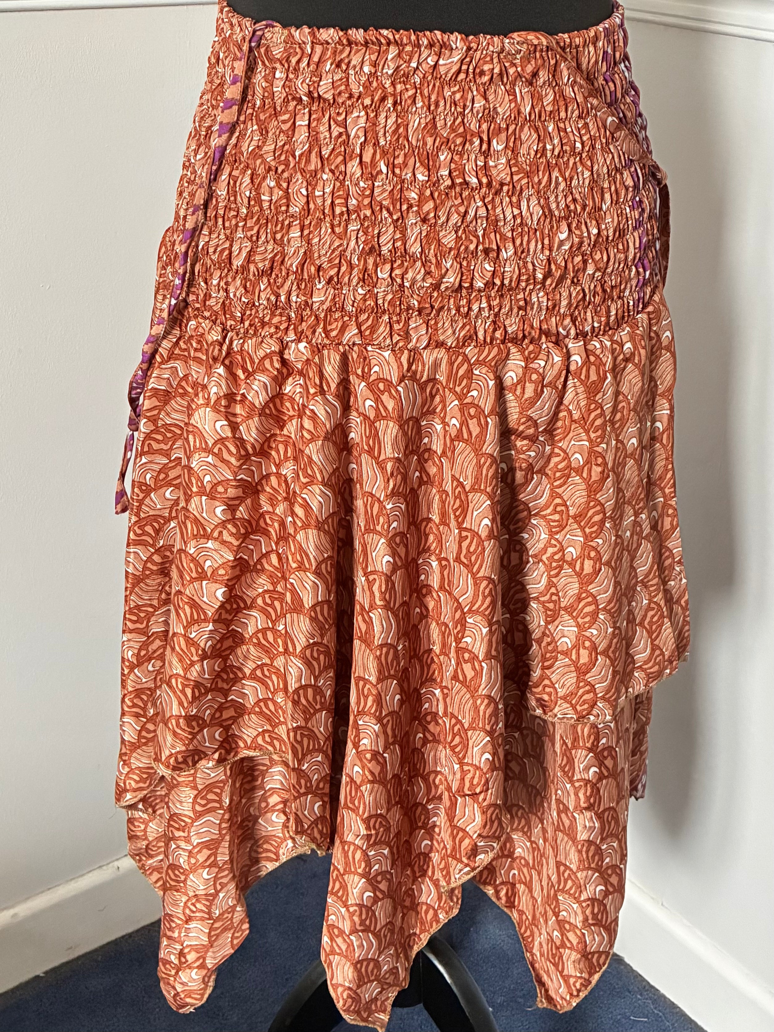 Recycled Saree Short Pixie Skirt/Top
