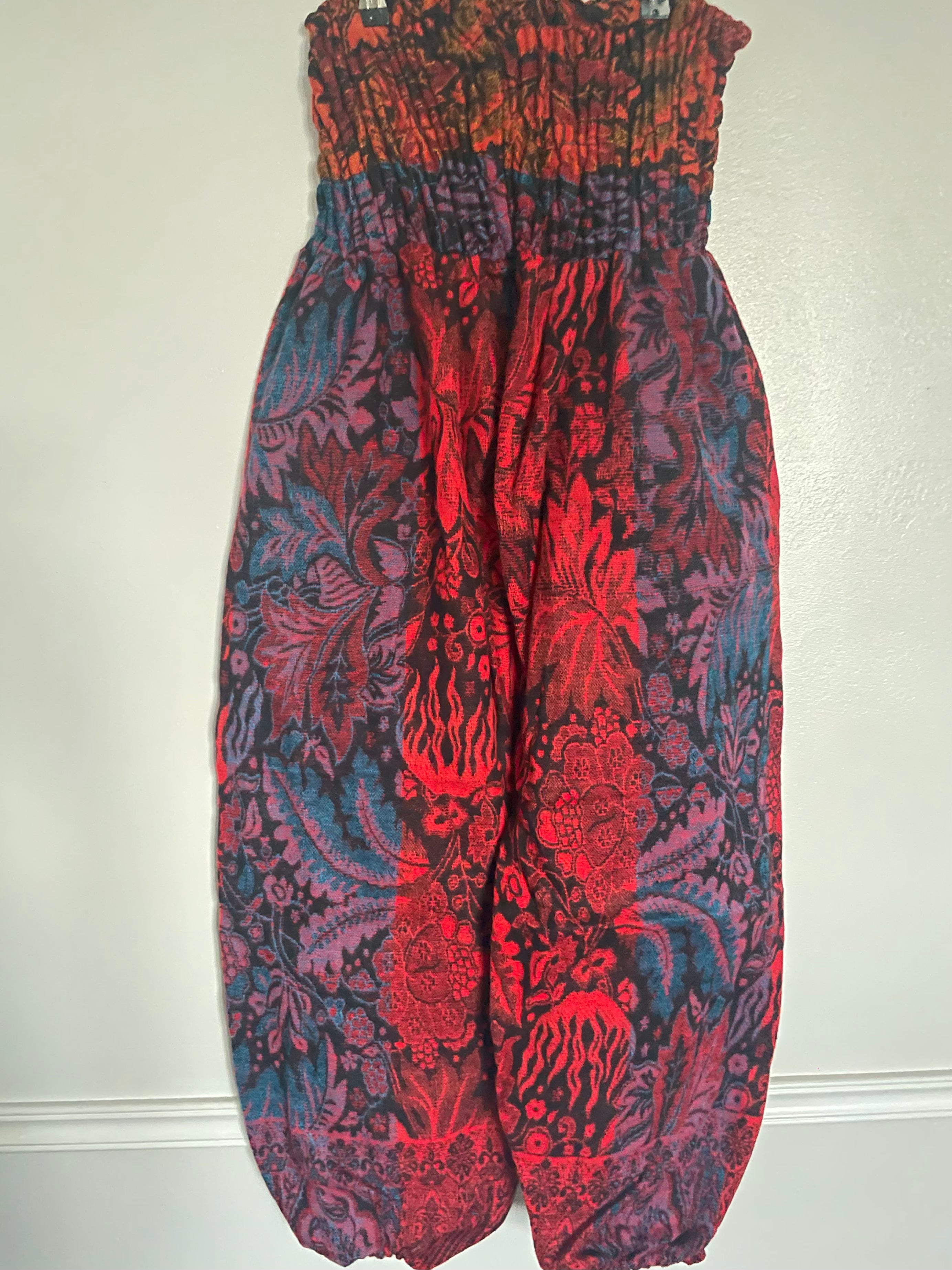 Snuggly Turquoise Flower Cashmelon Trousers, 26-48” Waist