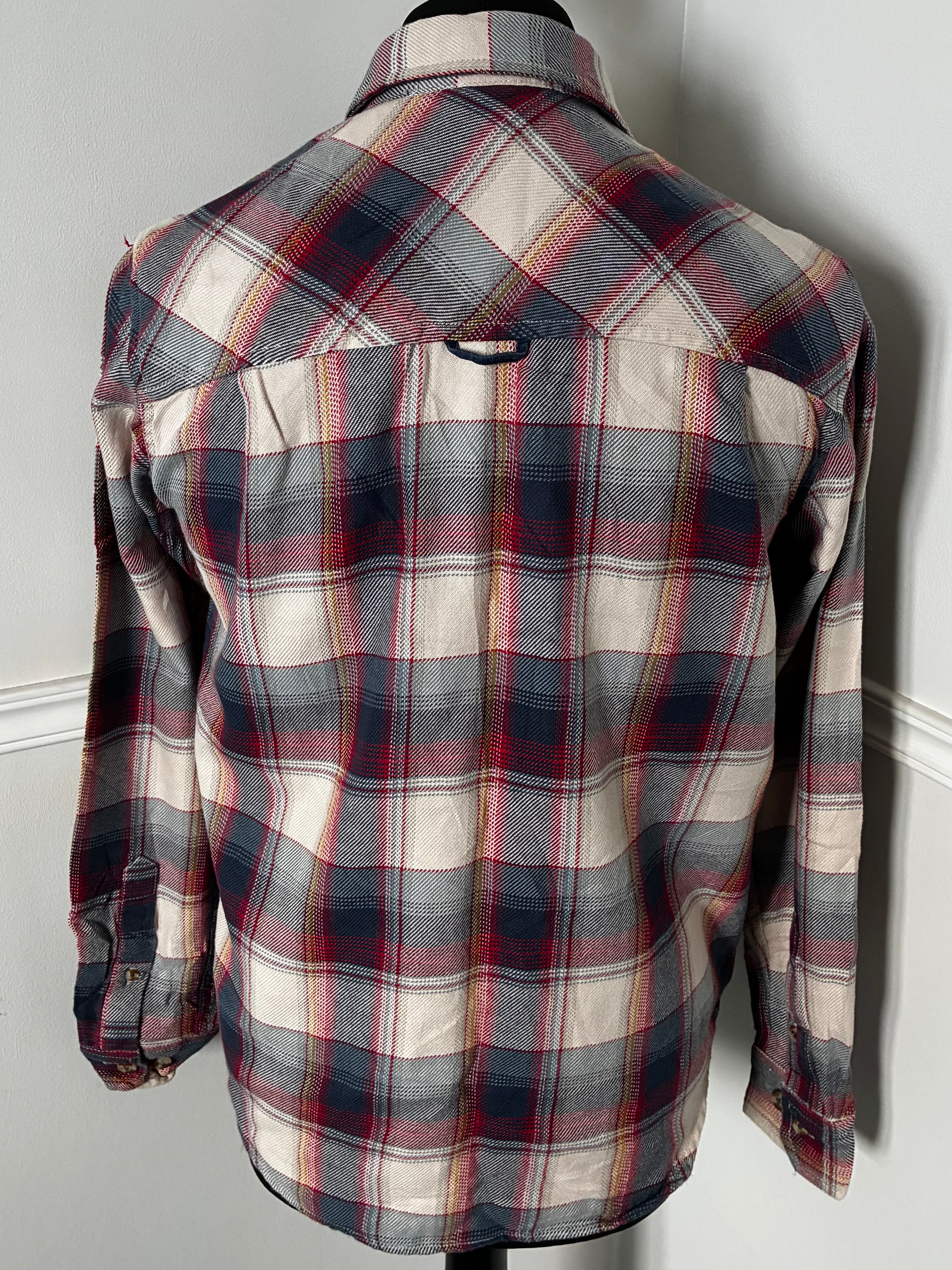 Thick Red/White/Blue Checked Flannel, S