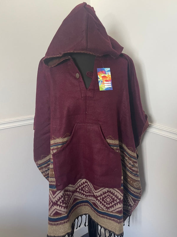 Cashmelon Poncho with Hood