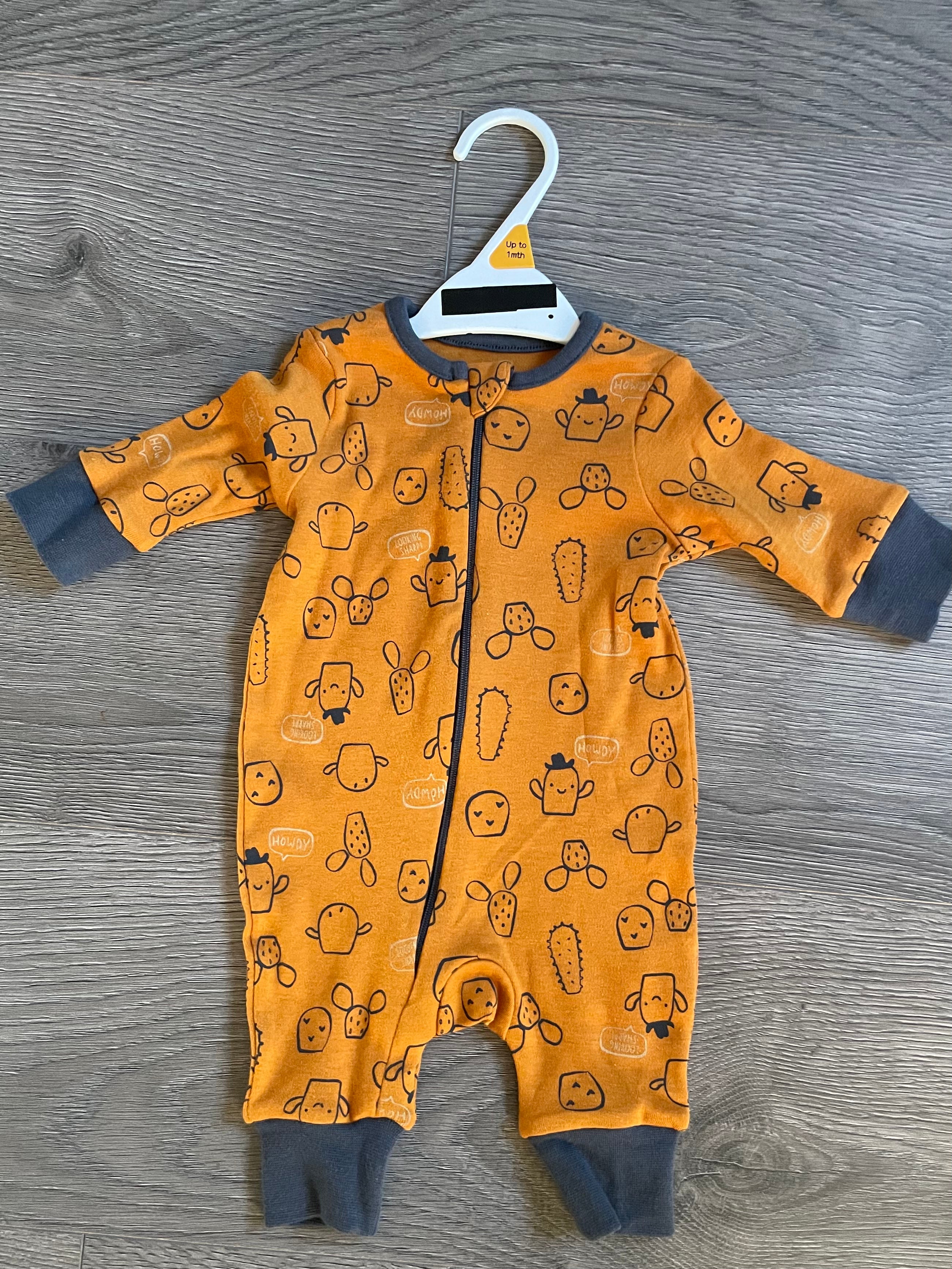 Footless Cactus Romper (up to 1 month)