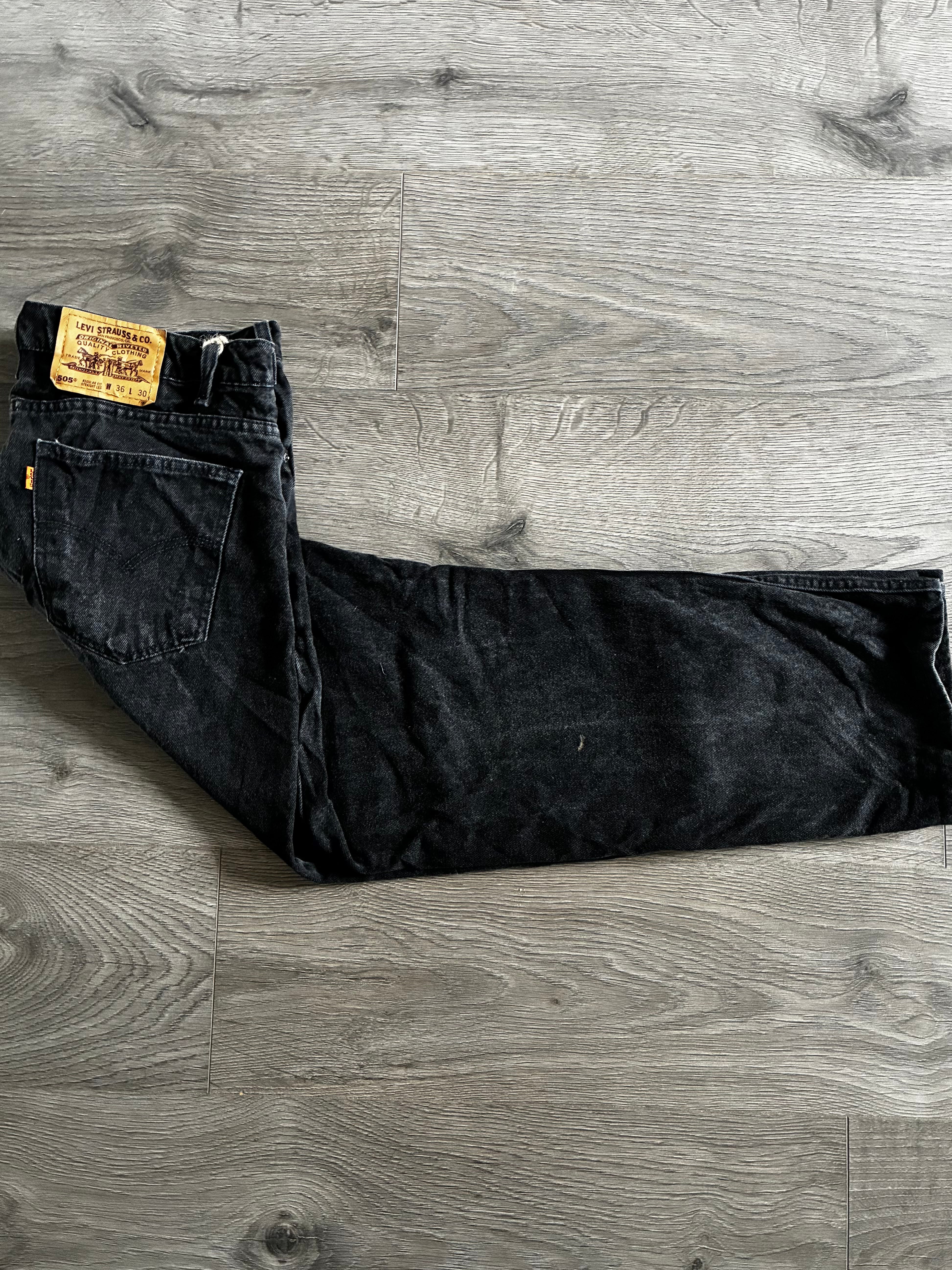 Vintage Levi's 505, Black, Label - W36, L30, Actual Size - W35, L28