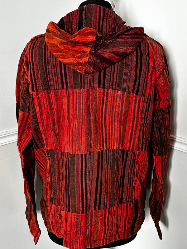 Patchwork Seersucket Shirt, M