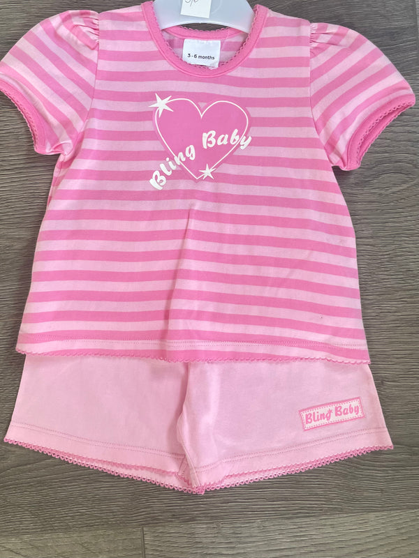 Pink shorts set (3-6 months)