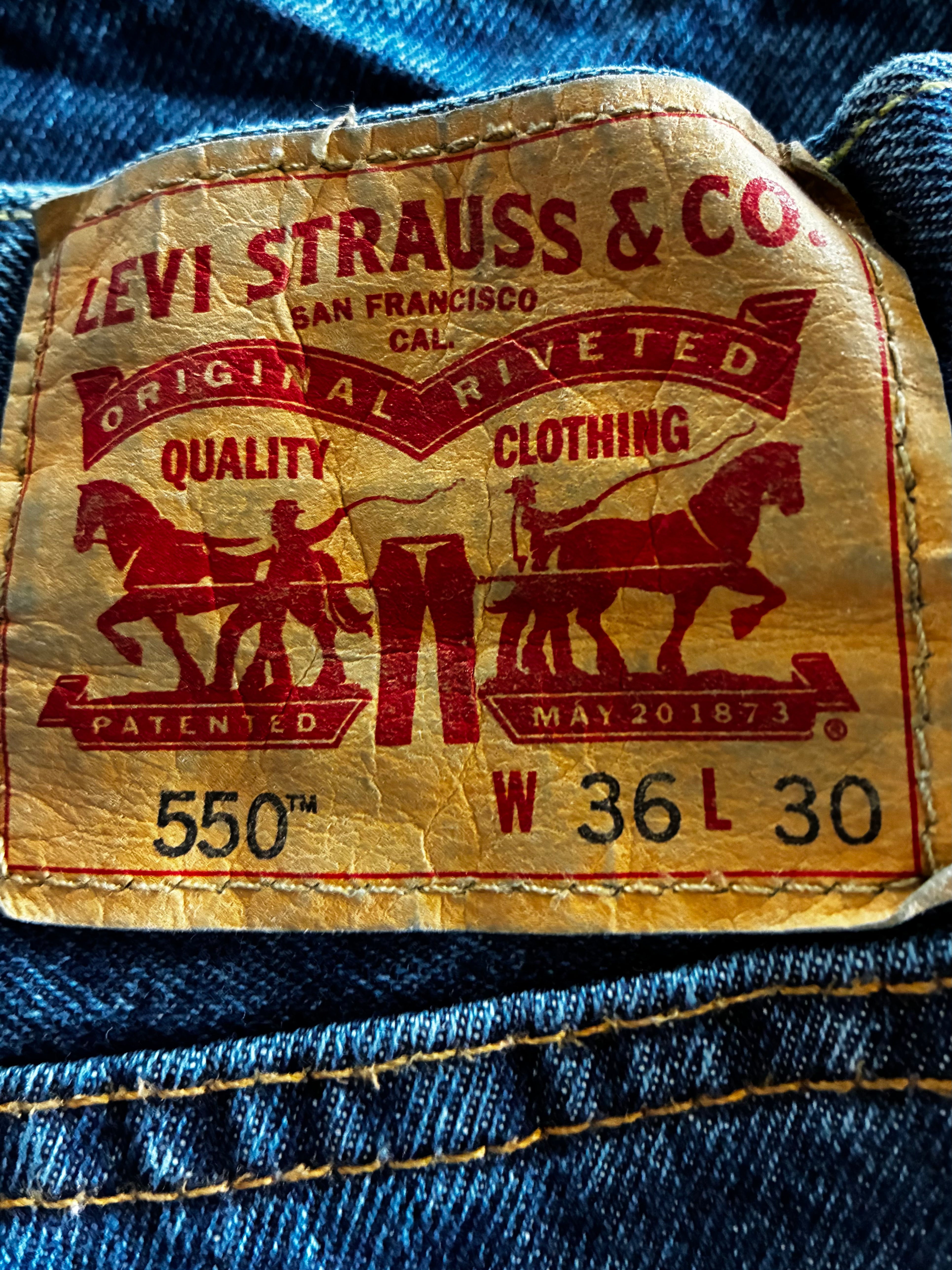 Vintage Levi's 550, Dark Blue, Label - W36, L30 Actual Size - W36, L31