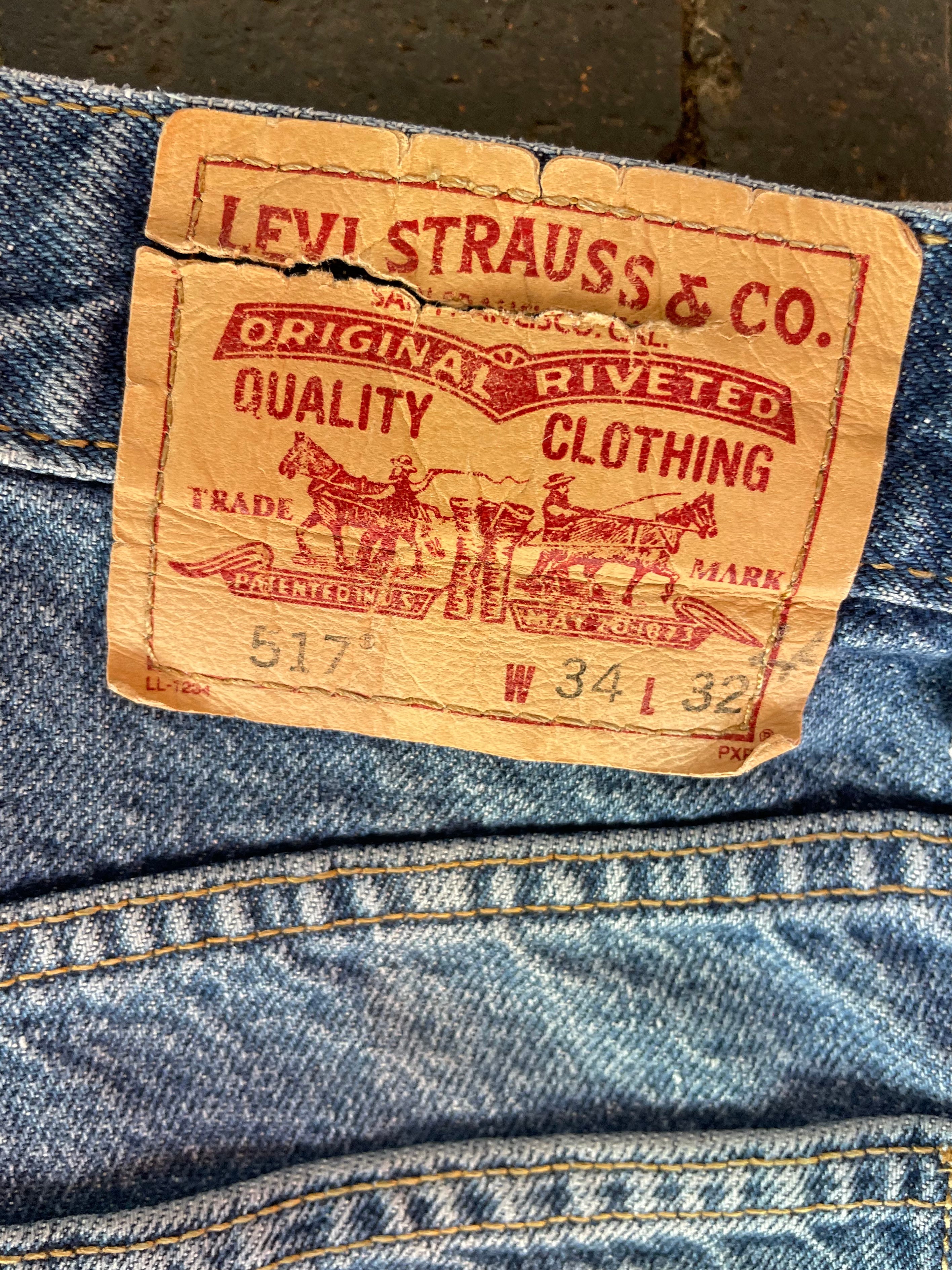 Vintage Levi's 517, Blue, Label - W34, L32, Actual size - W32, L34