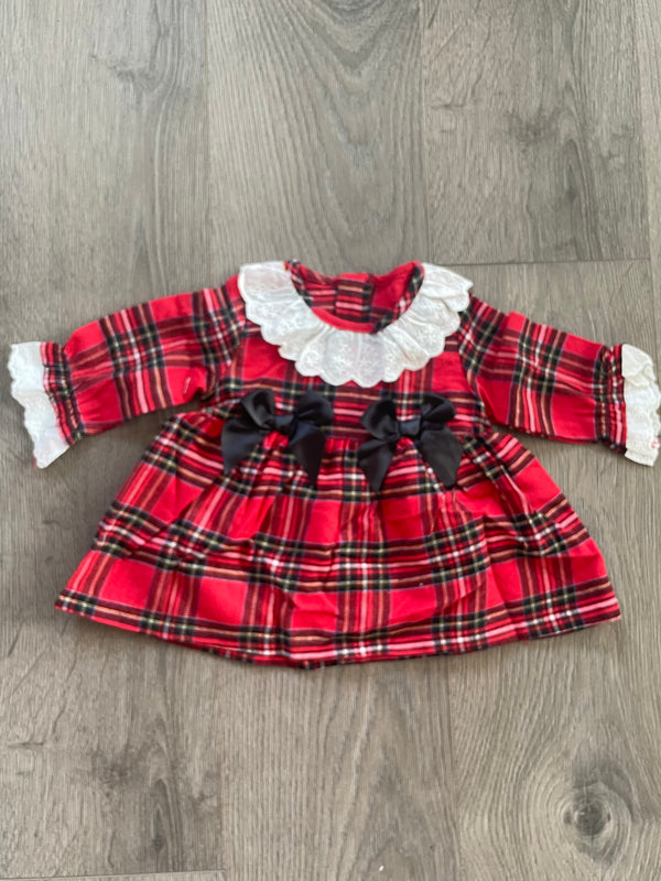 Red Check Christmas Dress (3-6 mths))