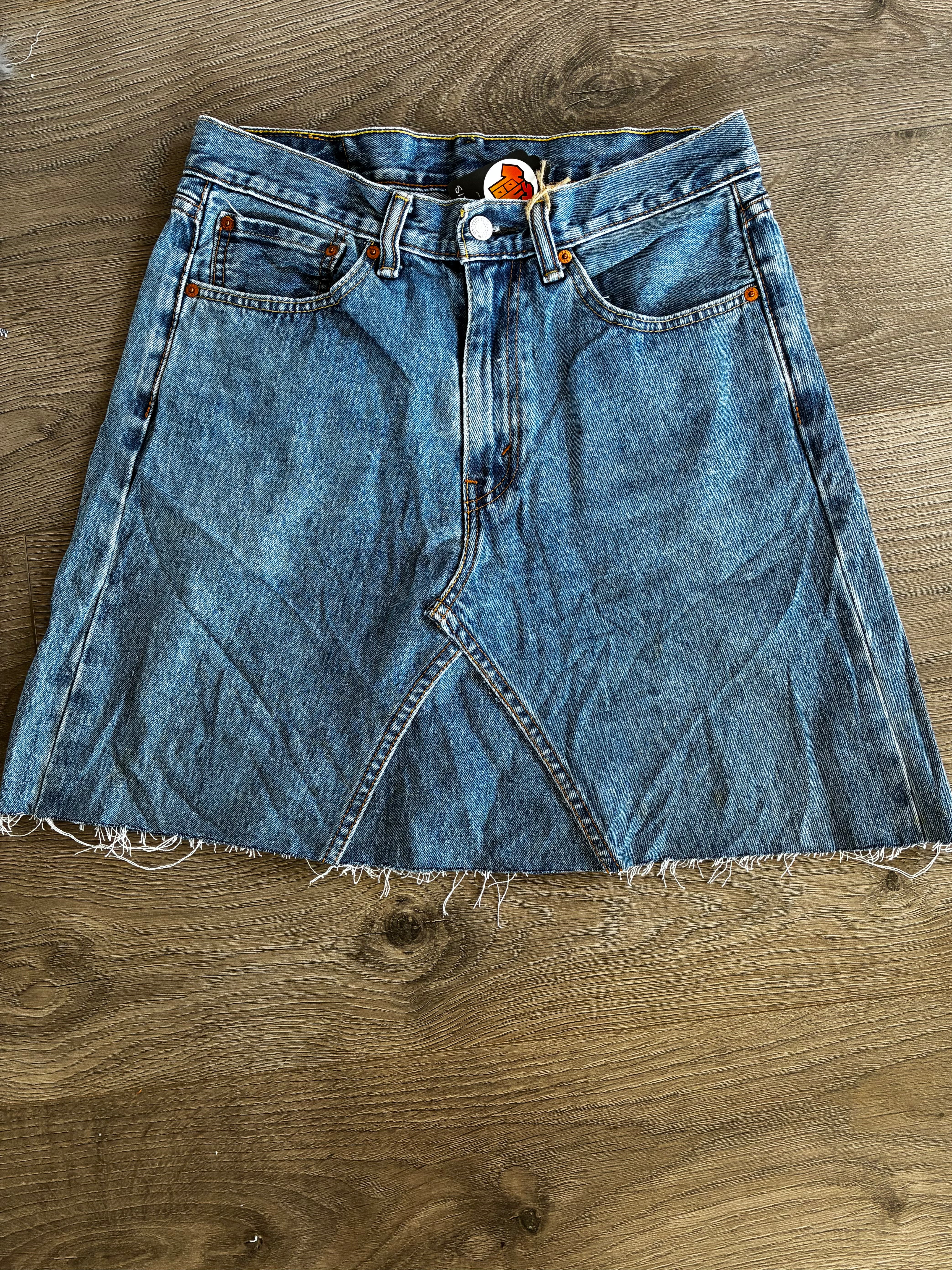 Vintage Up-cycled Levi's 505 Skirt, Blue, Size 12
