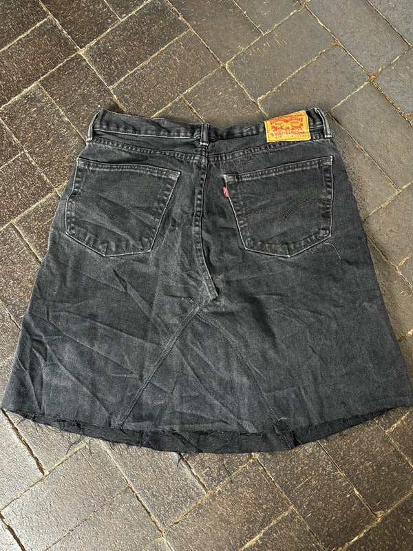 Vintage Up-cycled Levi's 505 Skirt, Black, Size 16