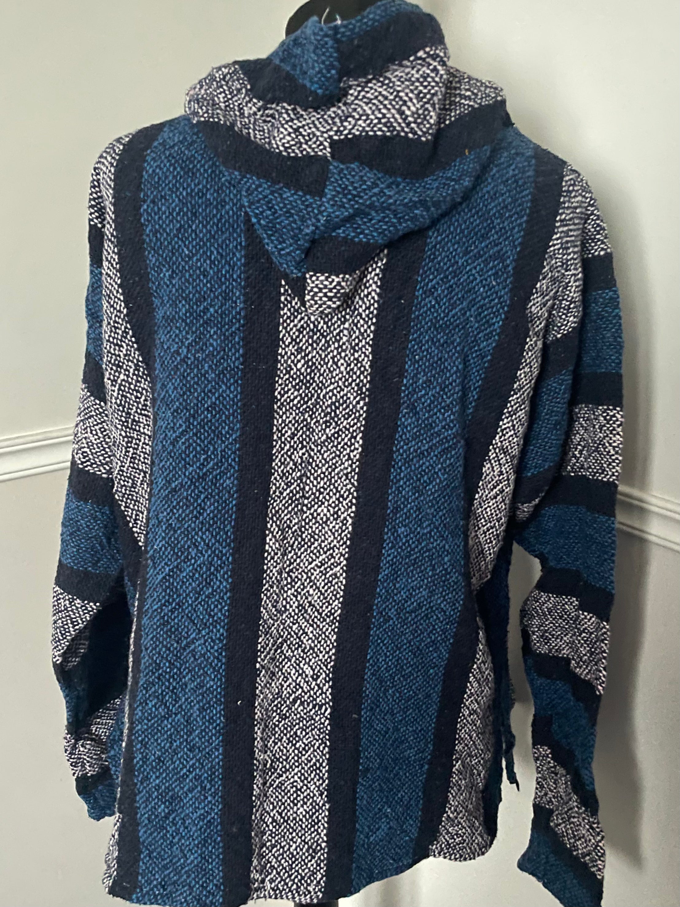 Blue Stripe Baja Hoodie, M