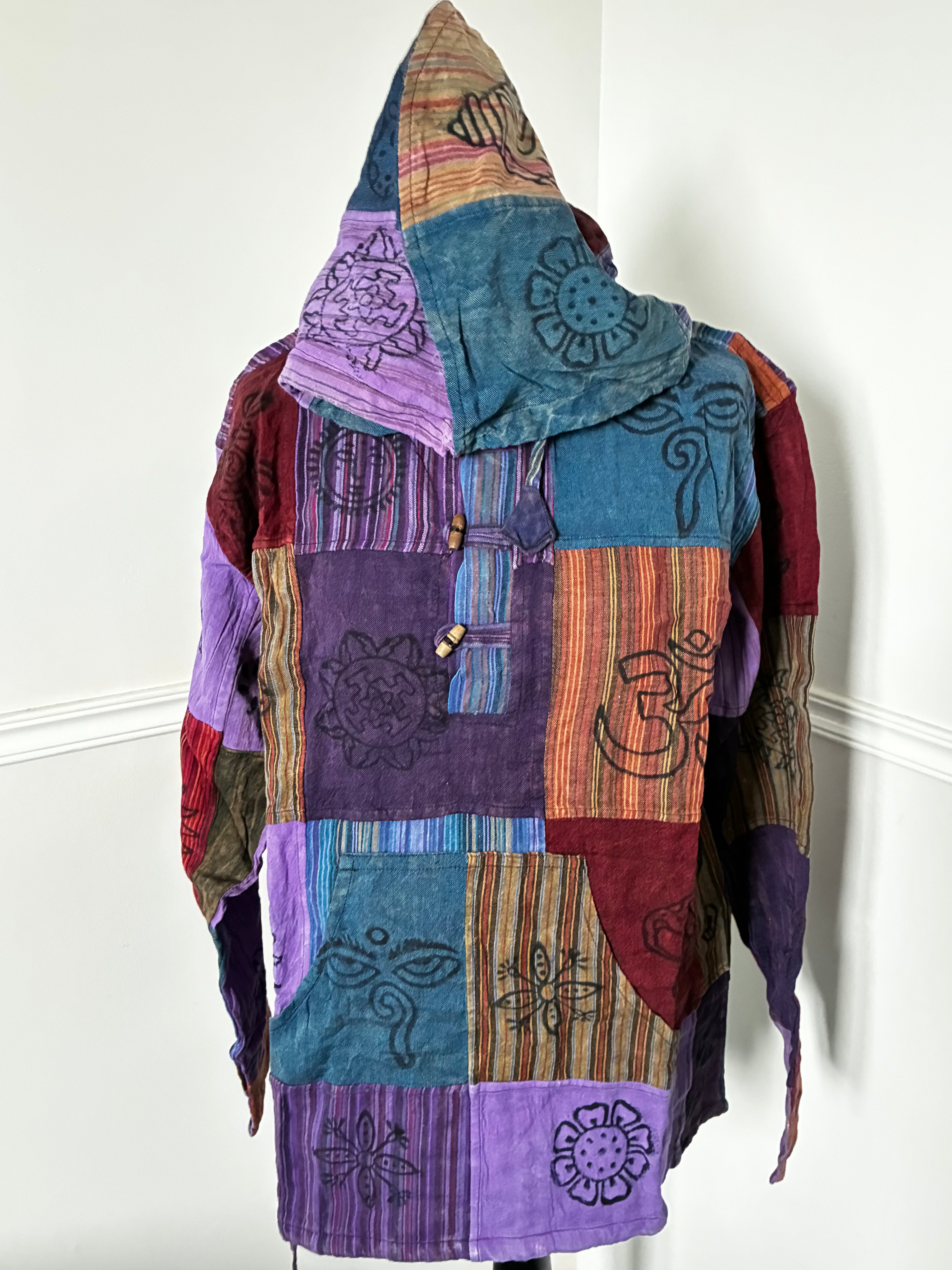 Patchwork Multi Hooded Shirt, L