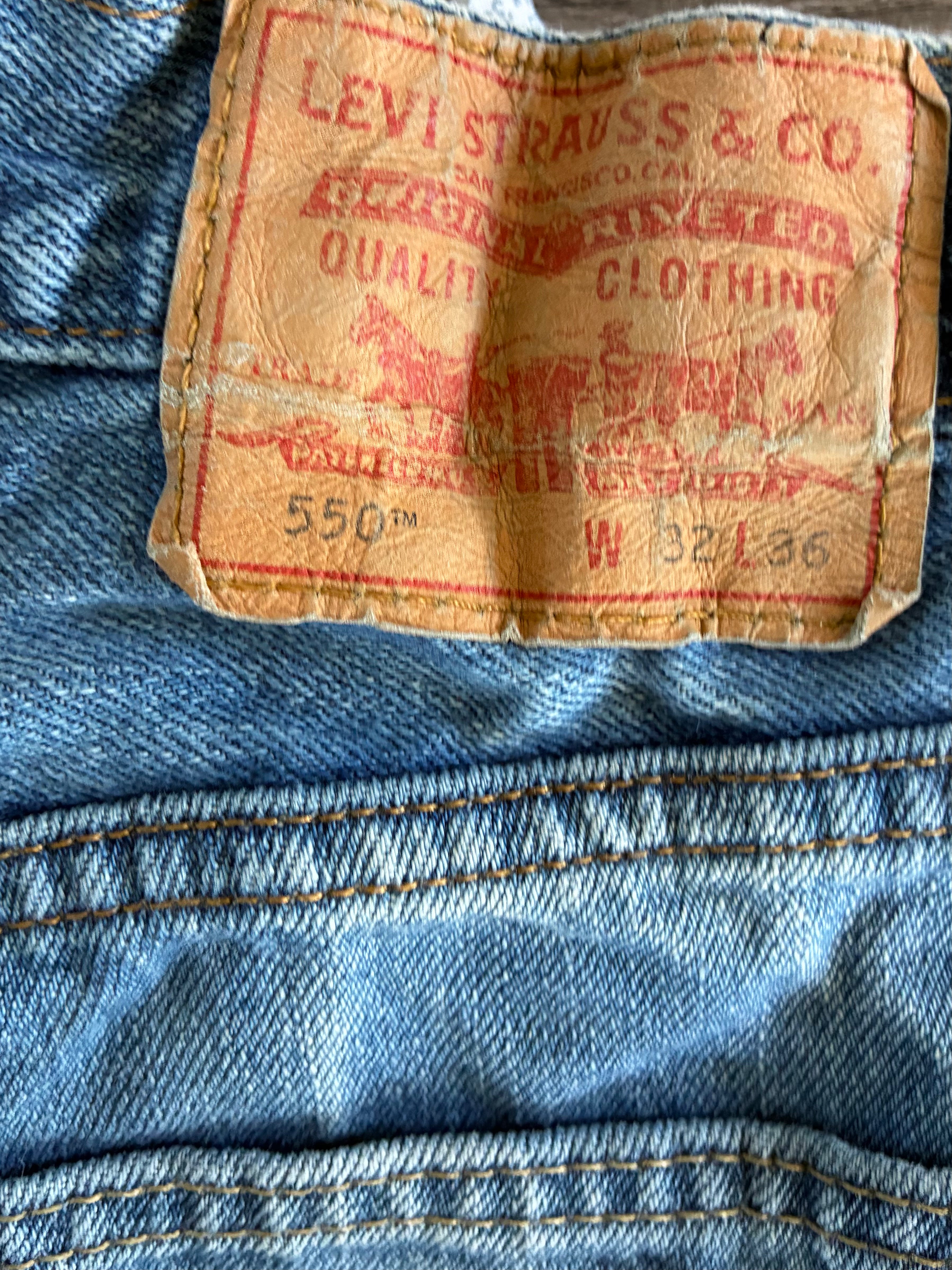 Vintage Levi's 550, Blue, Label - W32, L36, Actual Size - W33, L36