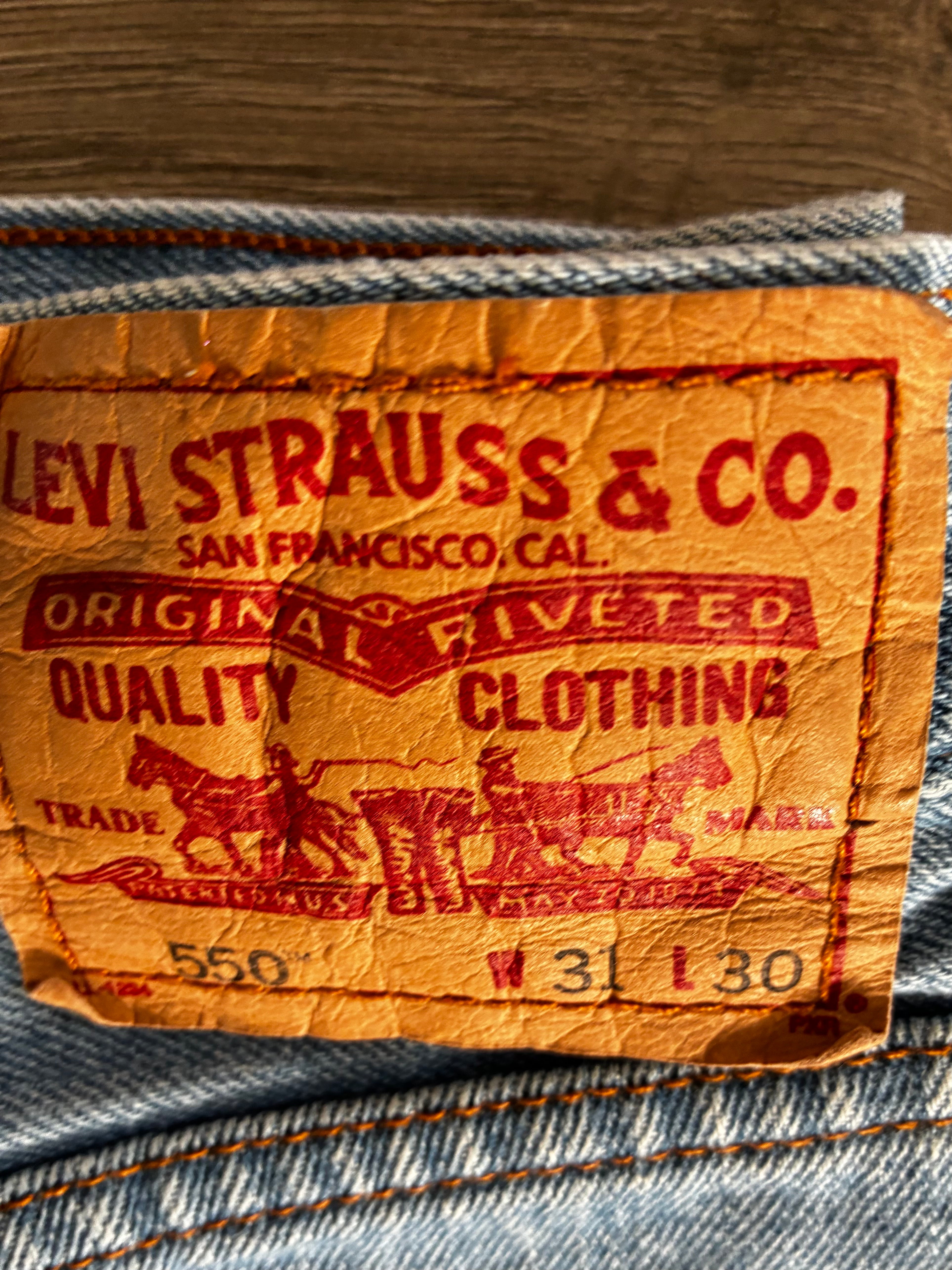 Vintage Levi's 550, Light Blue, Label - W31, L30 Actual Size - W33, L30