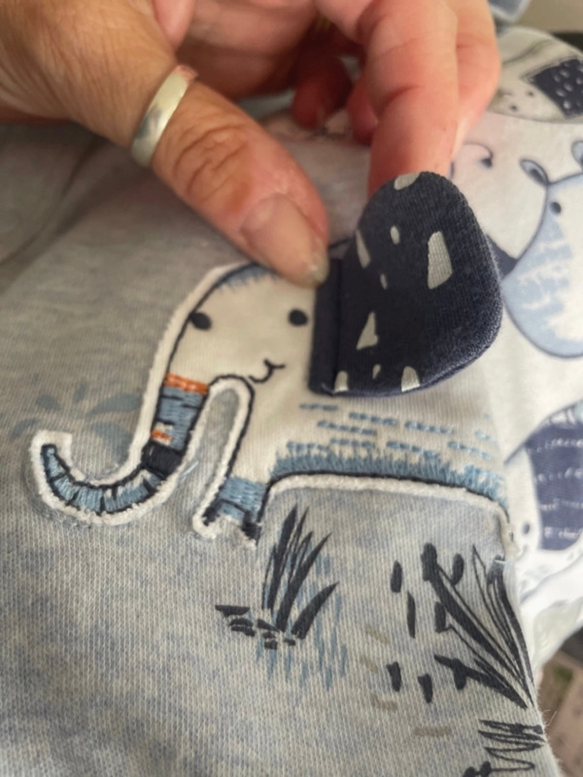 2 pack shortie elephant romper (up to 1 month)