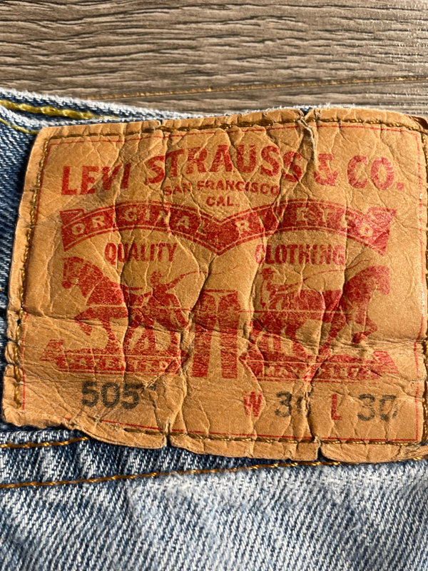 Vintage Levi's 505, Light Blue, Label - W30, L30, Actual Size - W36, L30