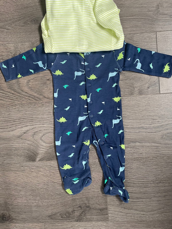 2 pack dinosaur romper (3-6 mths)