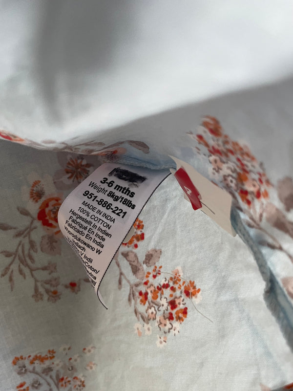 Turquoise flower dress (3-6mths)