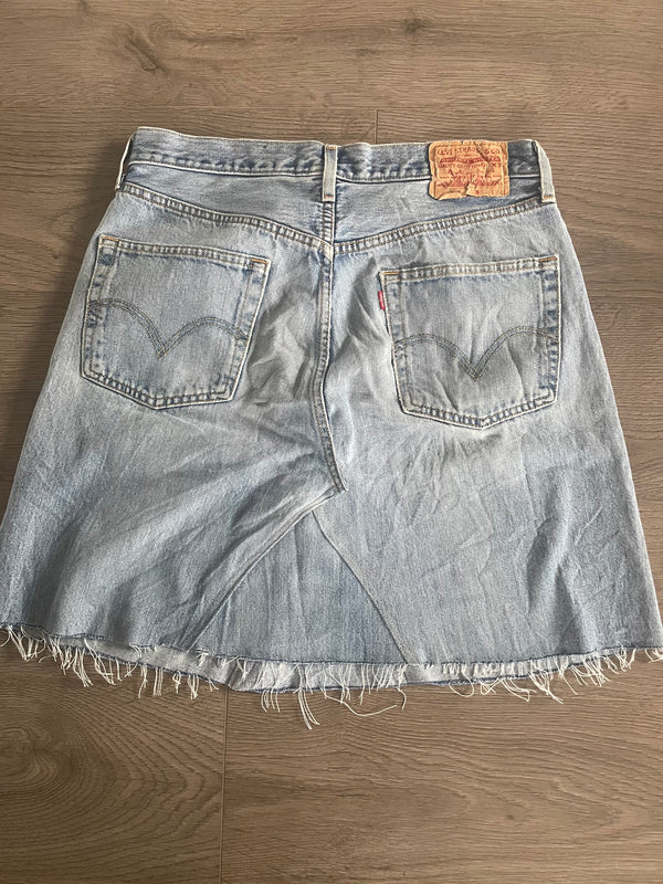 Vintage Up-cycled Levi's 501 Skirt, Blue, Waist 34" Length 20”