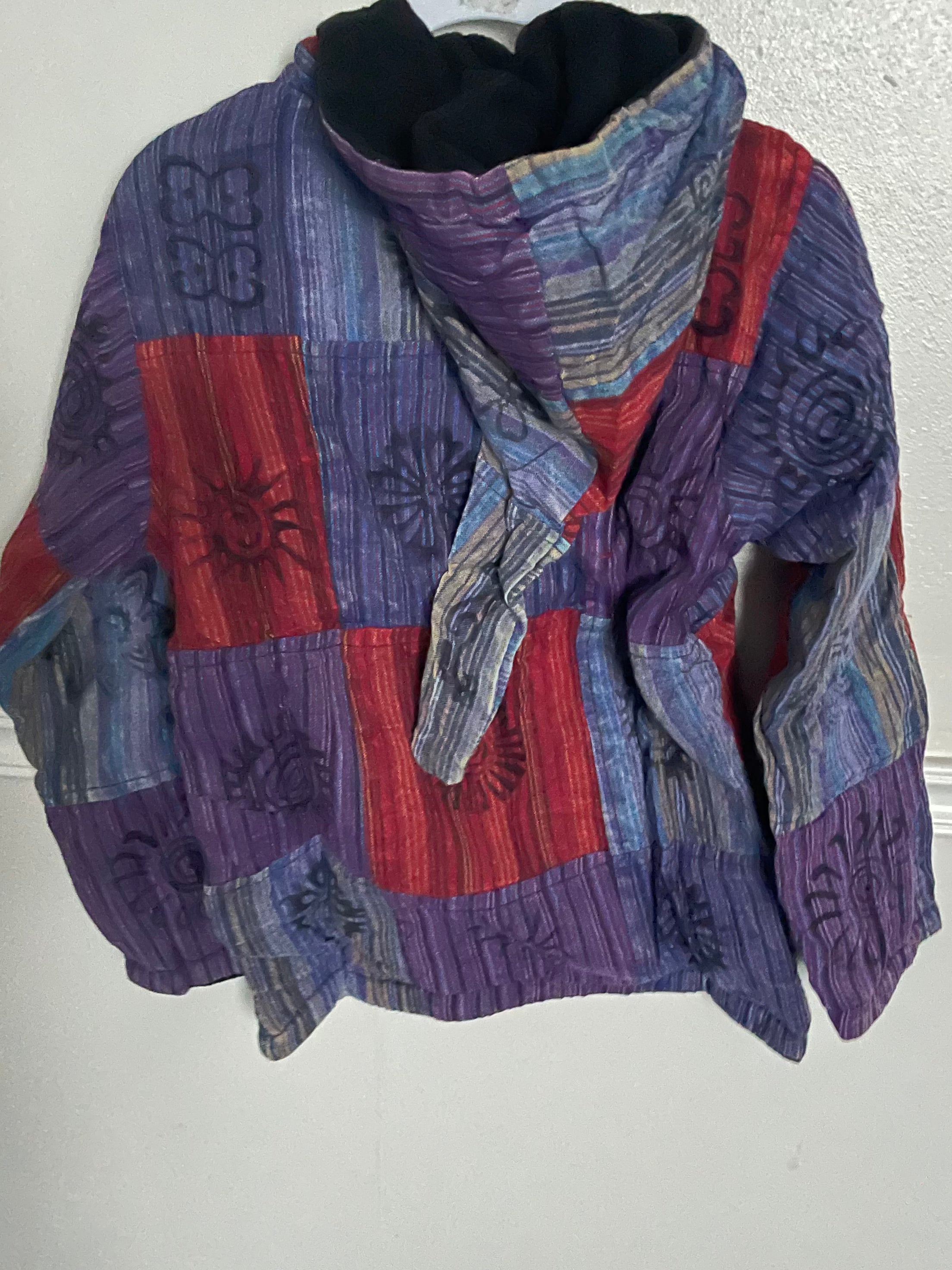 Red/Purple Patchwork Fleece Lined Jacket (7-8yr)