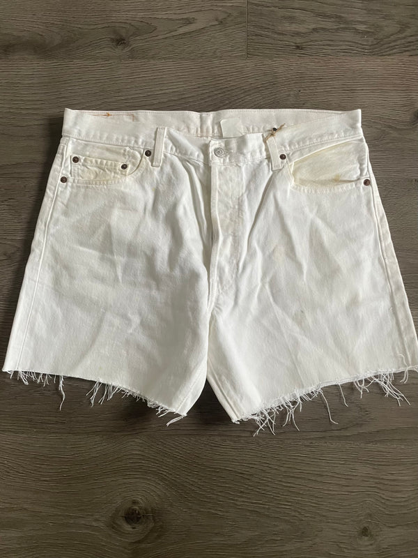 Vintage Up-cycled Levi's 501 Shorts, White, W36 L6