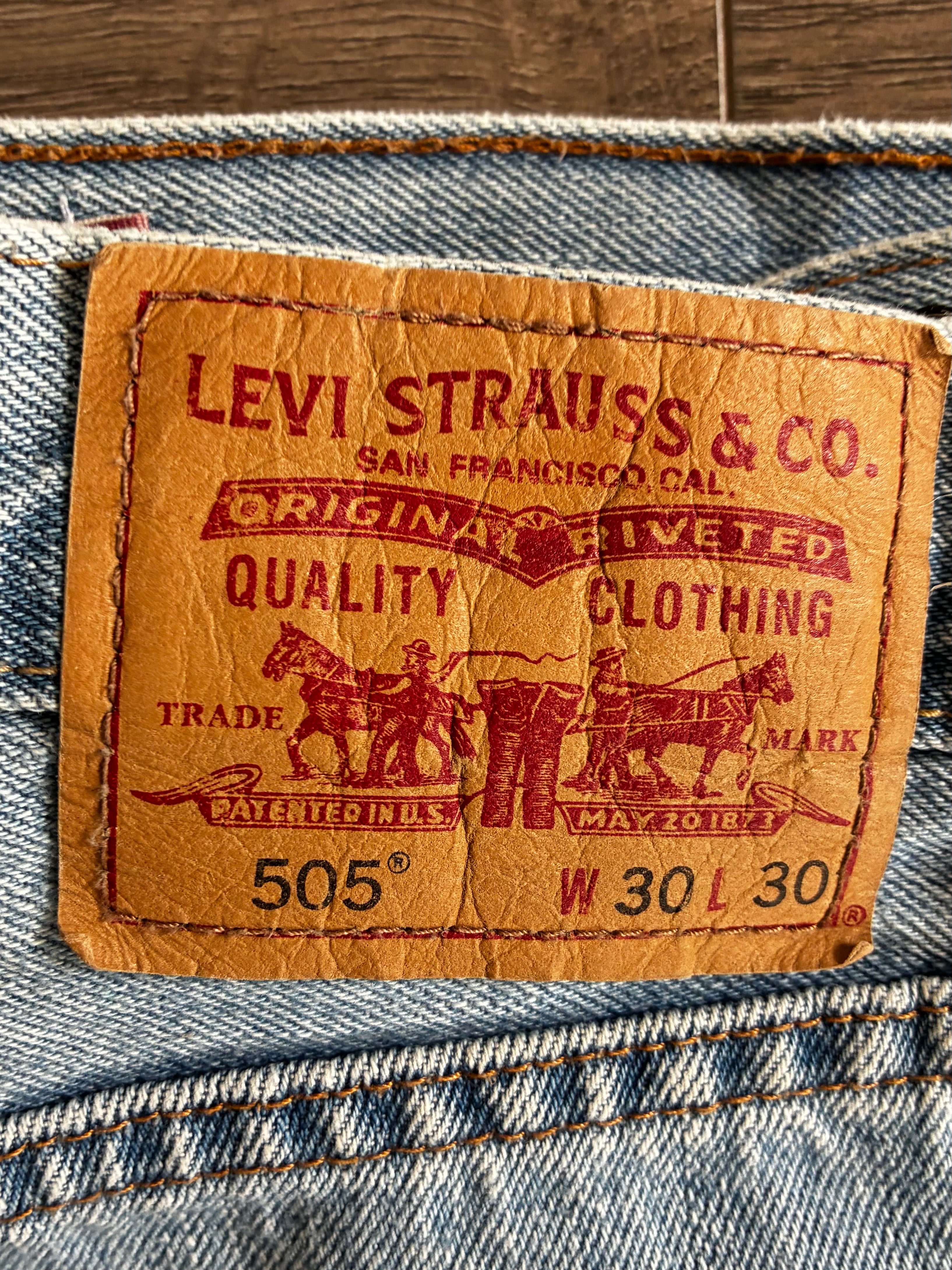 Vintage Levi's 505, Brown, Label - W30, L30, Actual Size - W32, L30