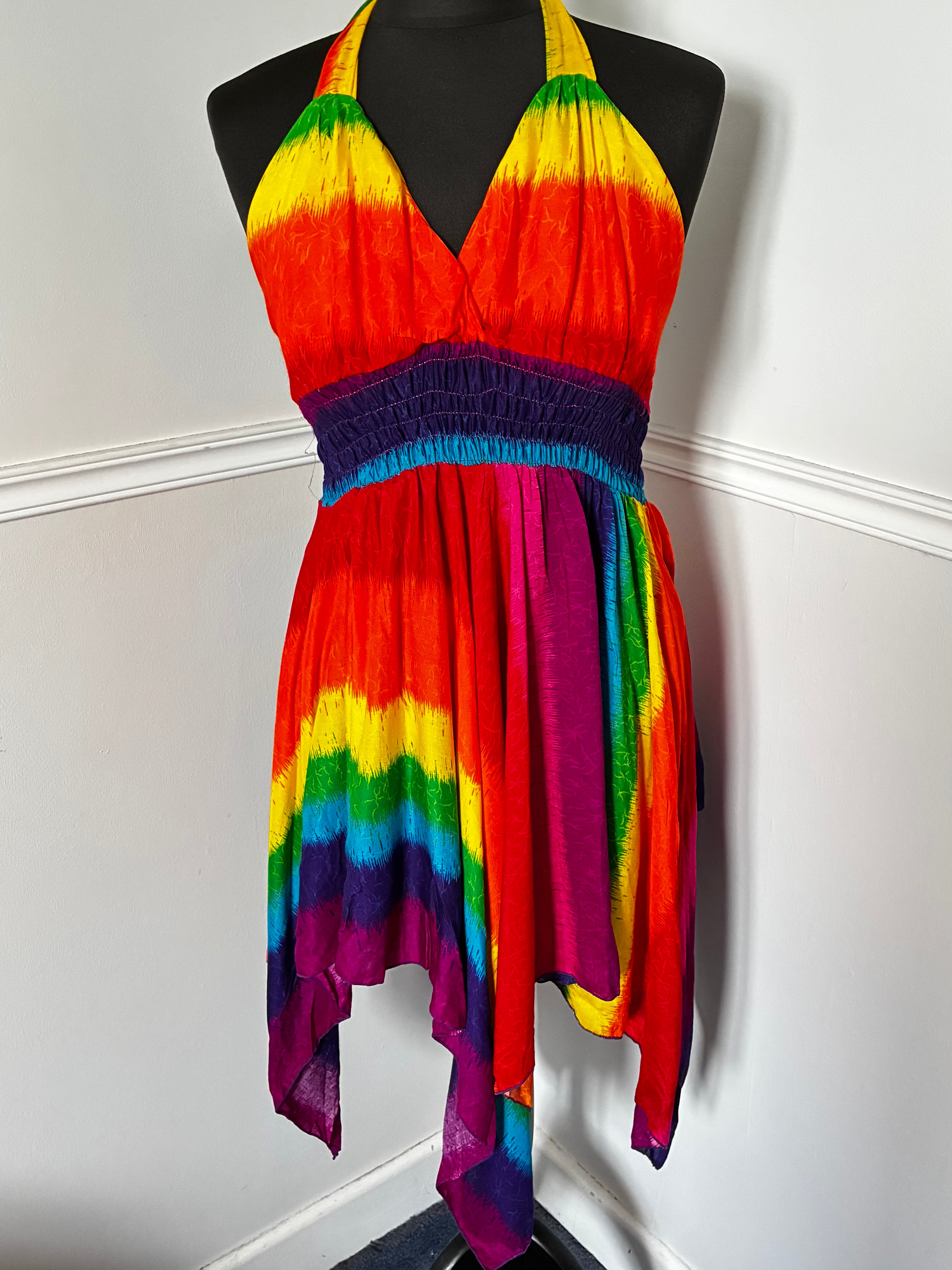 Rainbow Halter neck Pixie Dress