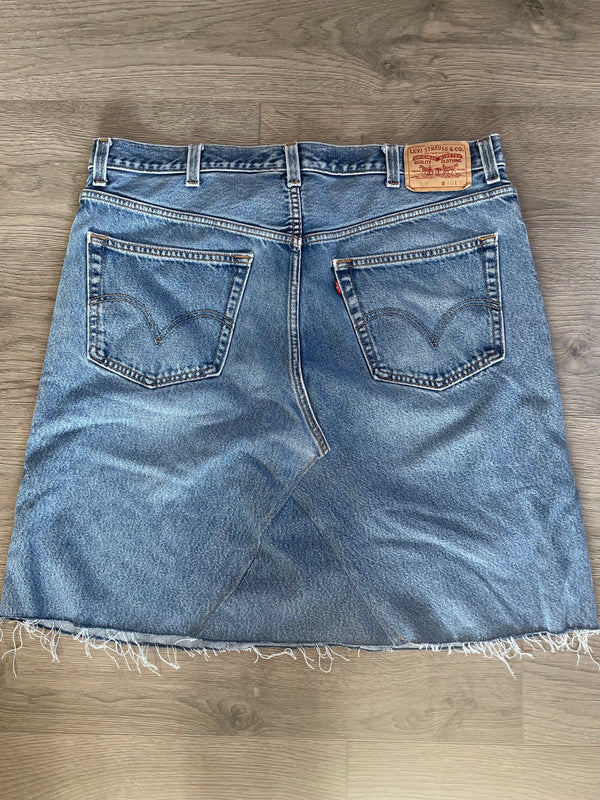 Vintage Up-cycled Levi's 505 Skirt, Blue, Waist 40" Length 23"