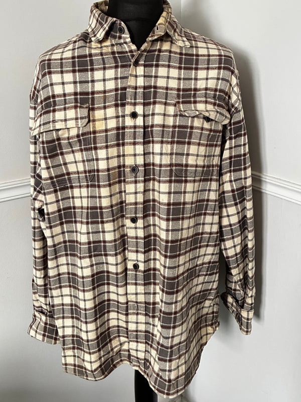 Thick Beige Checked Flannel, 56" chest