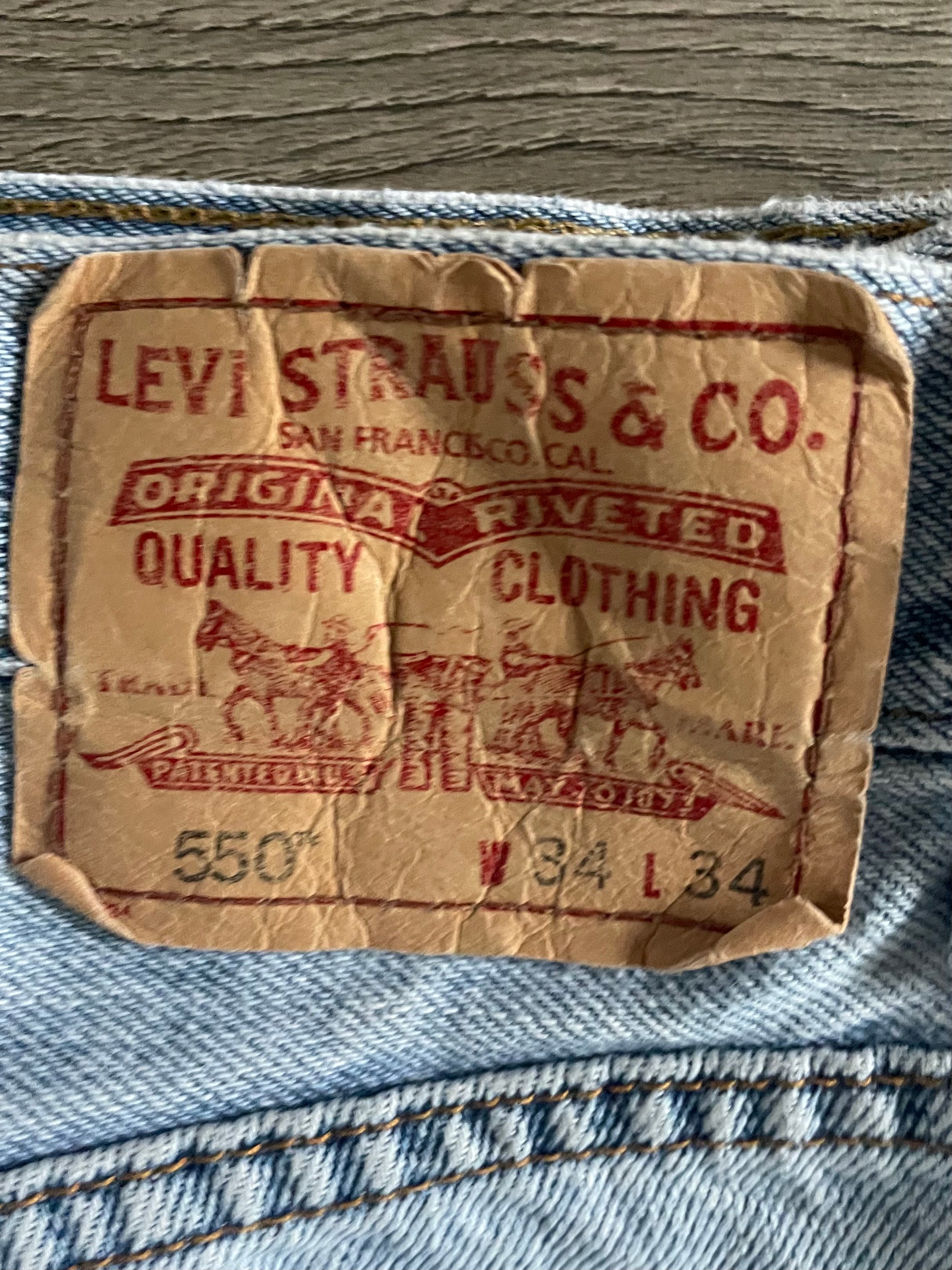 Vintage Levi's 550, Light Blue, Label - W34, L34, Actual size - W34, L33