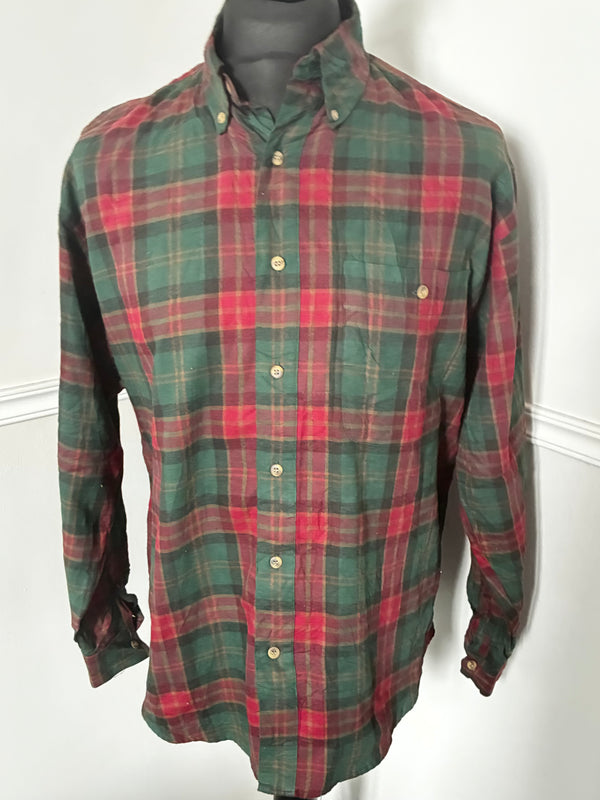 Thin Red/Green Checked Flannel, 46" chest