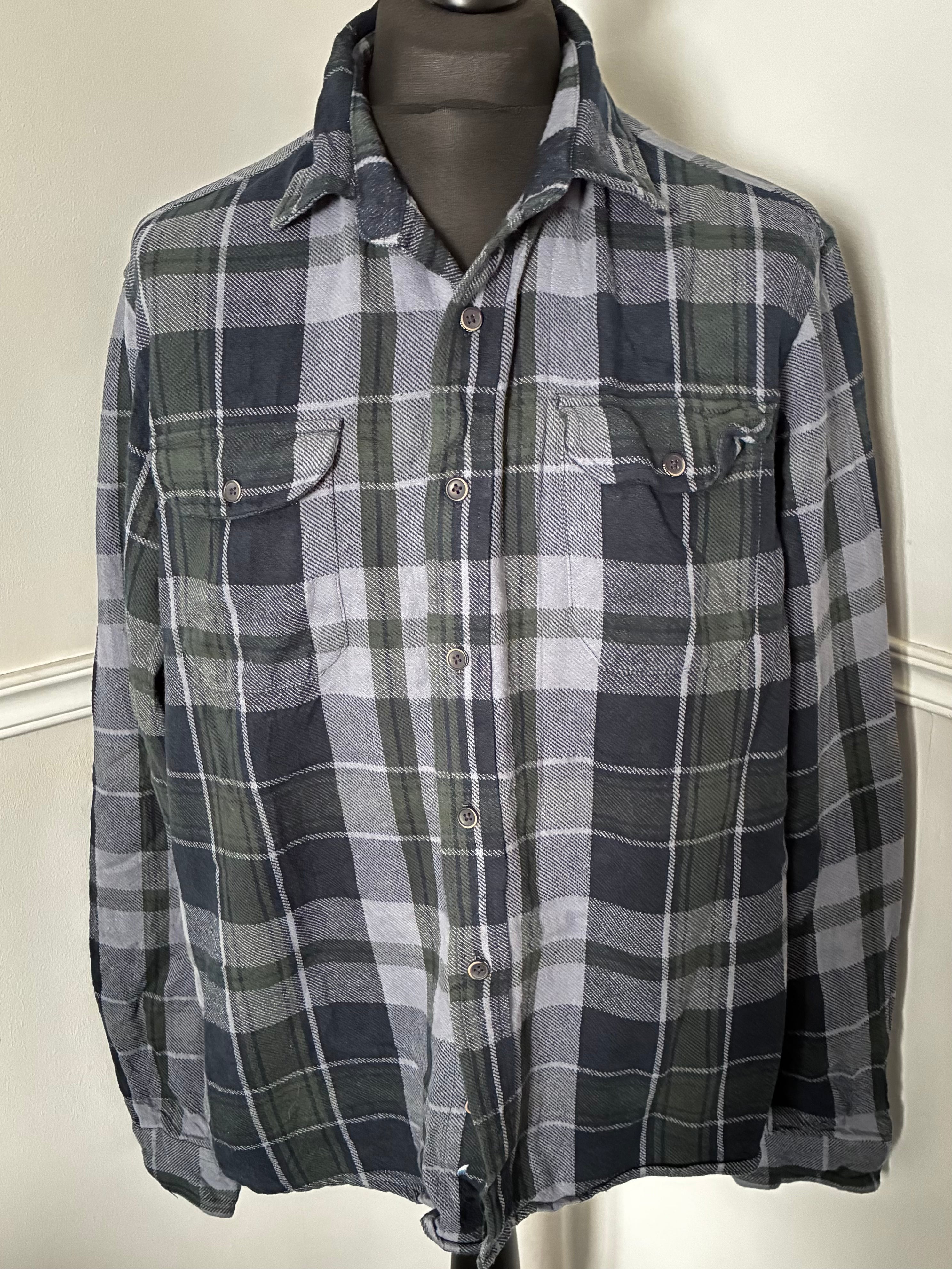 Thick Blue Checked Flannel, XL