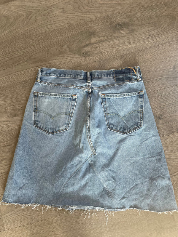 Vintage Up-cycled Levi's Skirt, Blue, Waist 35" Length 22"