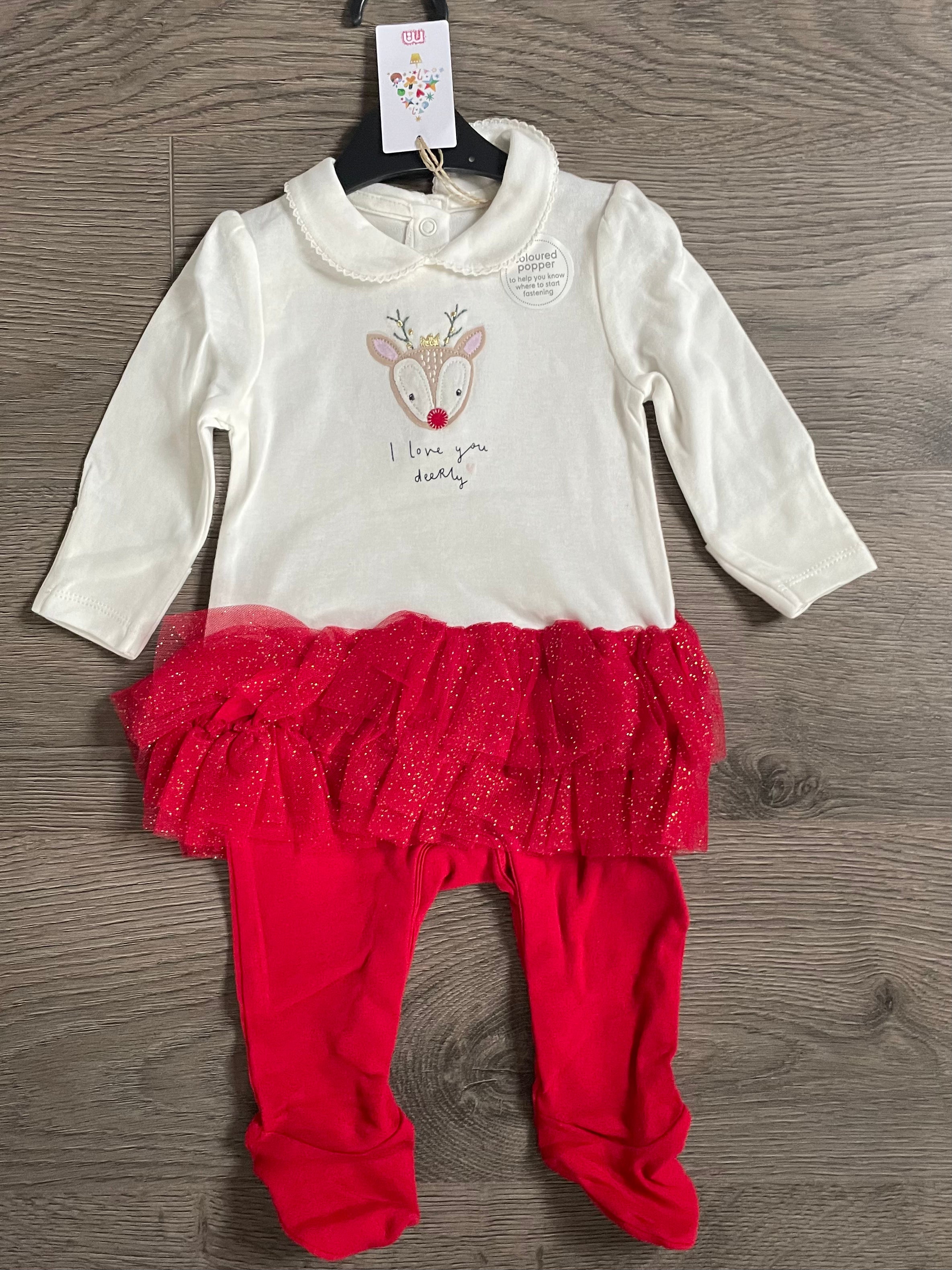 Reindeer Tutu Romper (3-6 mths)