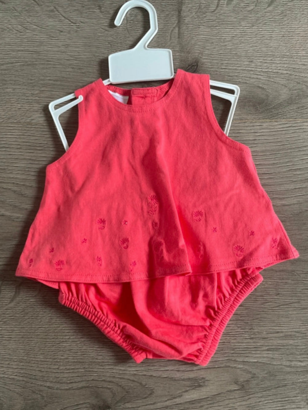 Coral Top and Knickers (3-6 mths)