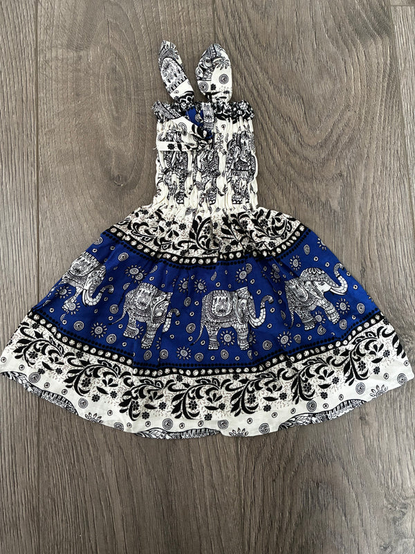 Blue Elephant Dress (6-12mths ish)